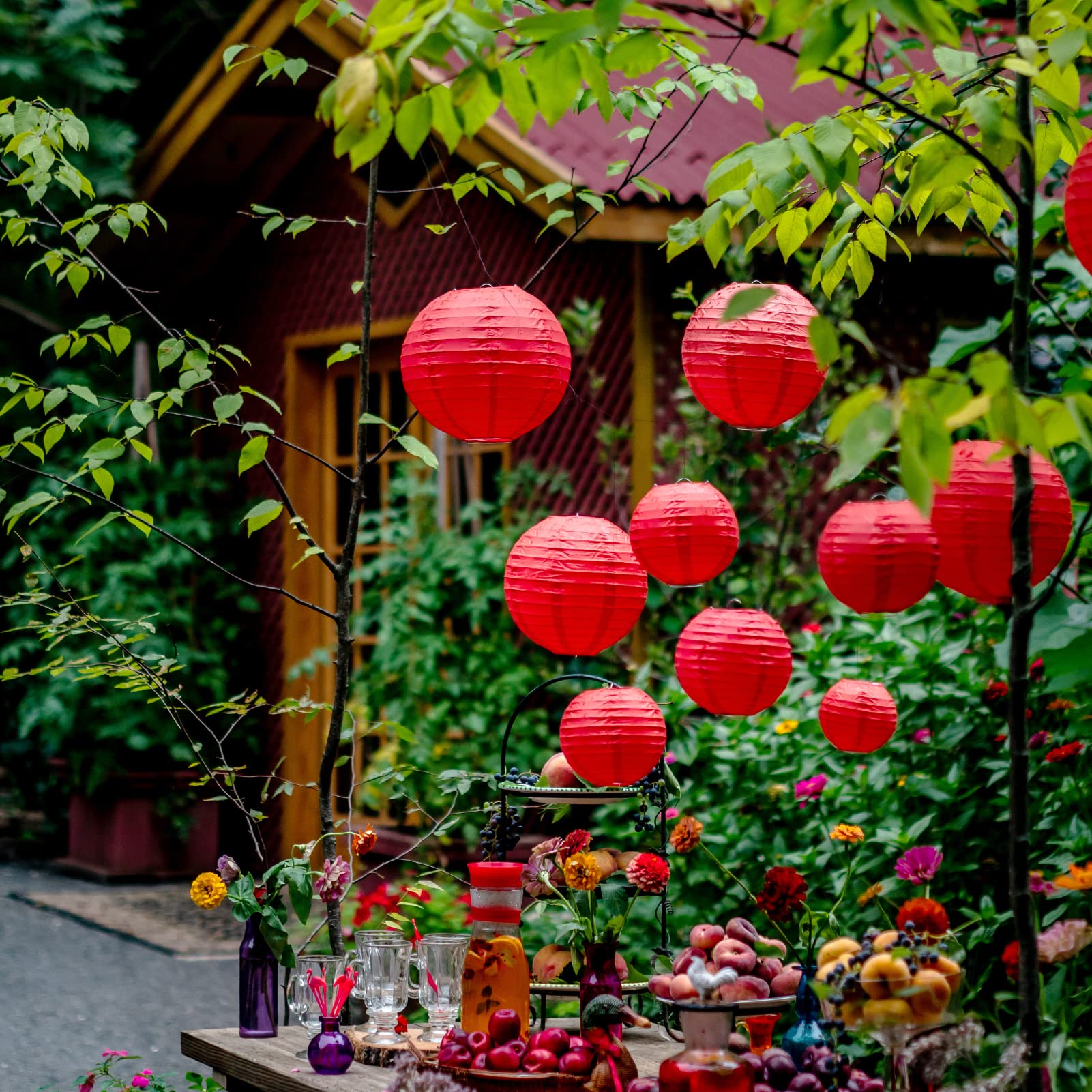 Red Paper Lanterns - 25 Piece Set - Red Party Decorations For Birthdays, Weddings And Special Occasions By Avoseta