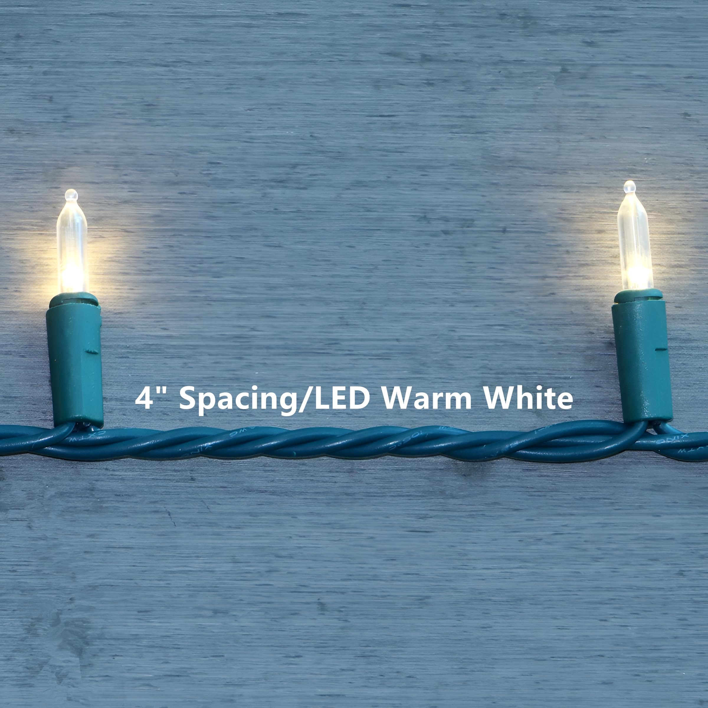 Jinbest 100 Led Warm White Green Wire Christmas String Lights, Ul Certified And Commercial Decorative Lighting String 35 Ft, For