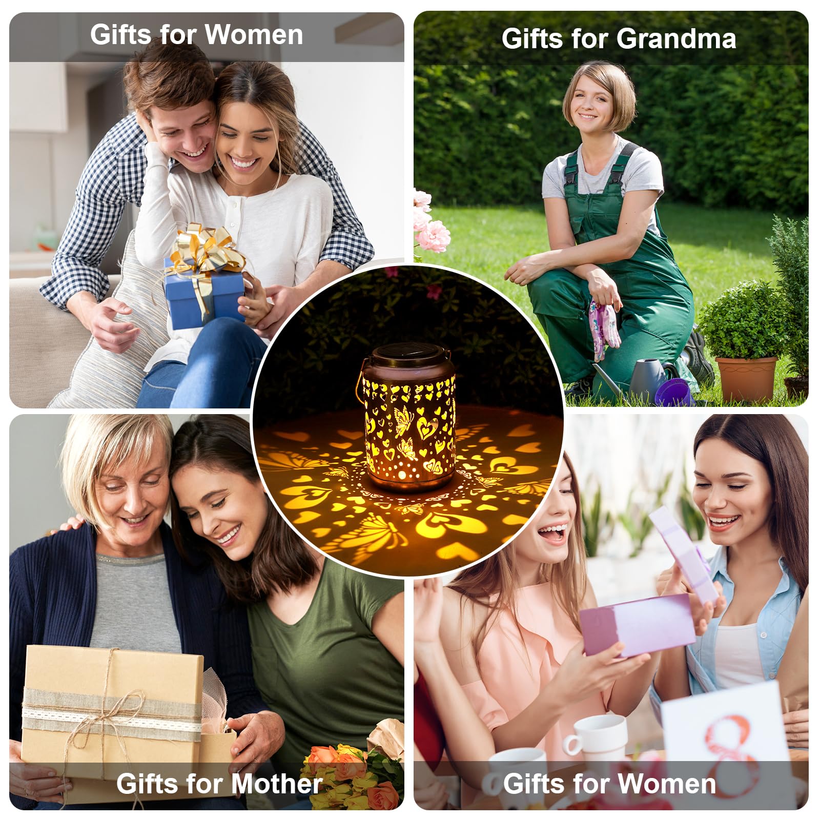 Solar Lanterns Outdoor  Love Mom Lantern Garden Decor Waterproof Decor Light Hanging Solar Lights Yard Decor  Christmas Gifts  Gifts For Women  Gifts For Mom  Gifts For Grandma