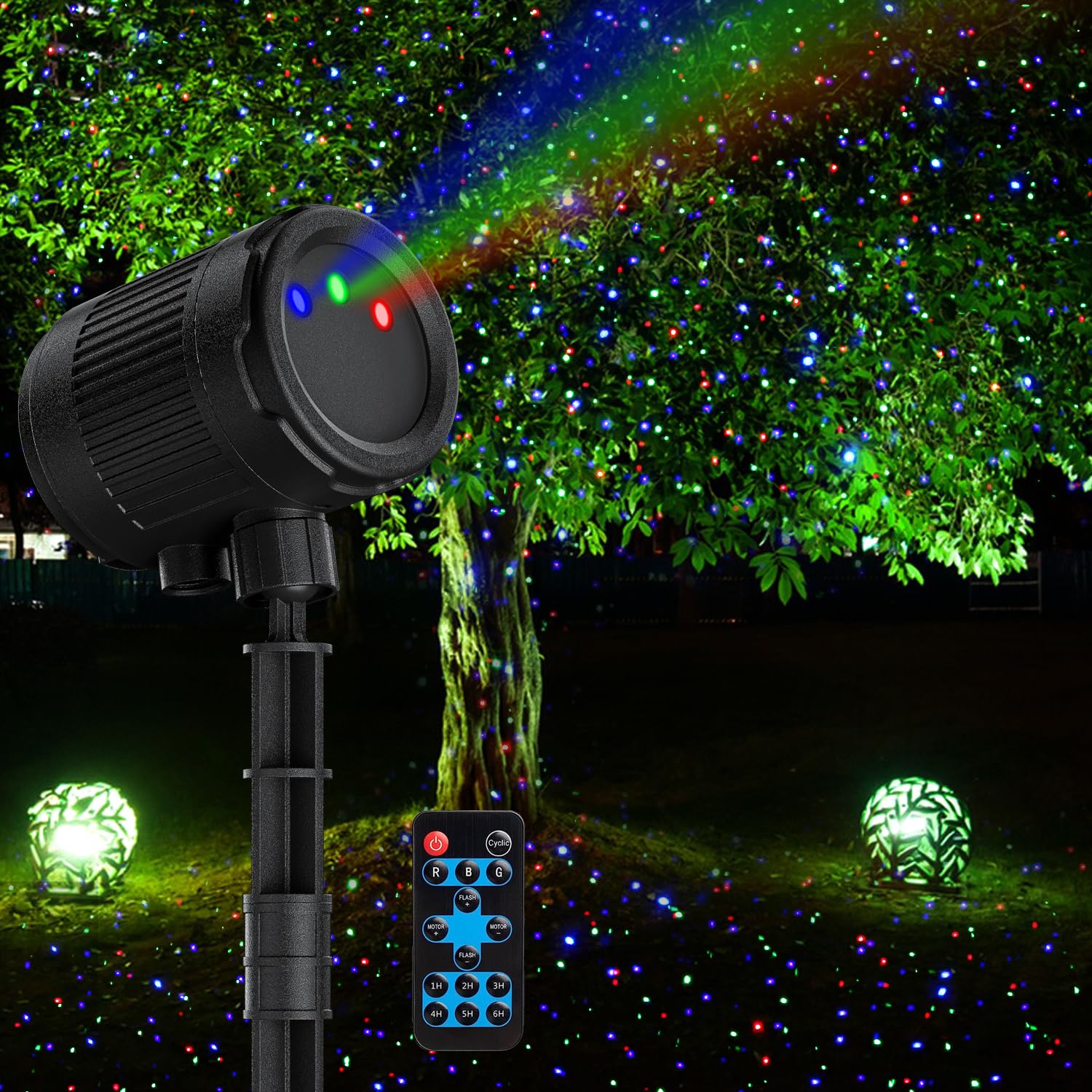 Vansmago Laser Christmas Projector Lights, 3 Color Waterproof Holiday Decor With Remote