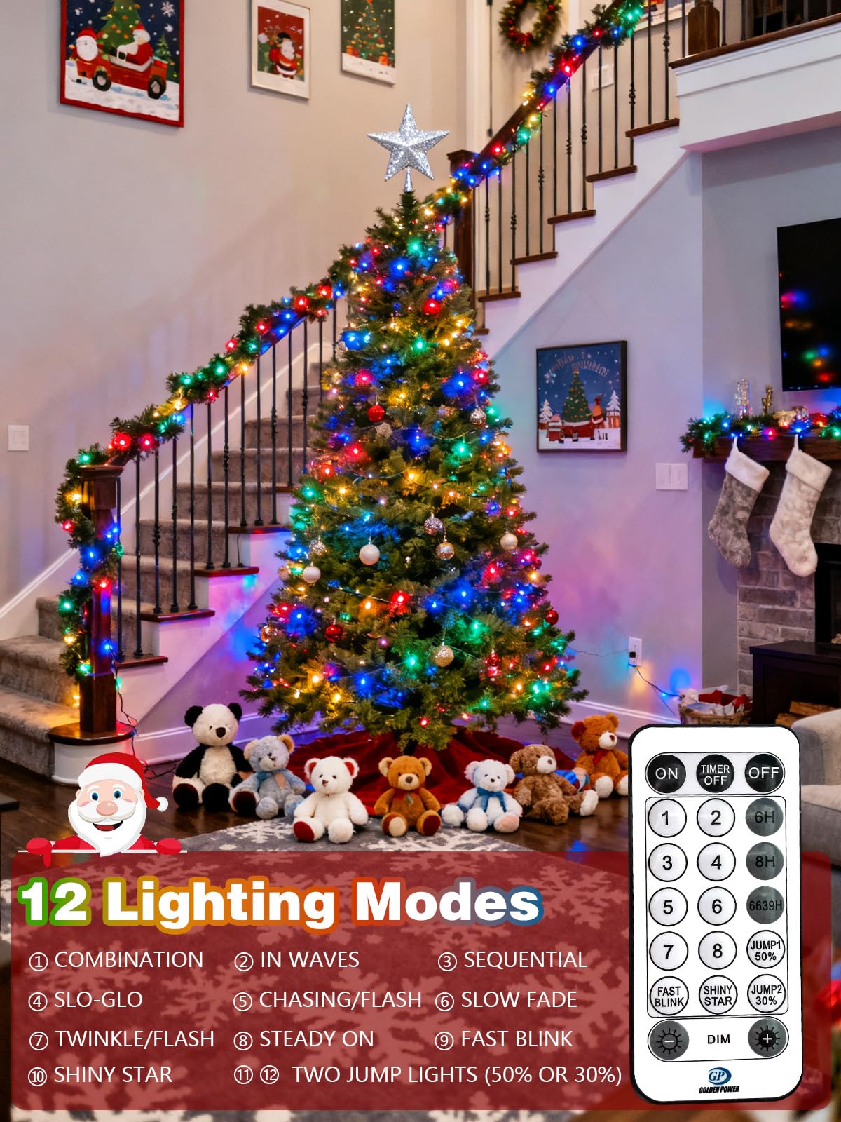 Voice Controlled Christmas Lights With Remote  264 Ft 800 Led String Lights Indoor Outdoor With 12 Modes 3 Timers  Dimmable Twinkle Light Plug In Waterproof For Xmas Tree Party Decor  Multicolor