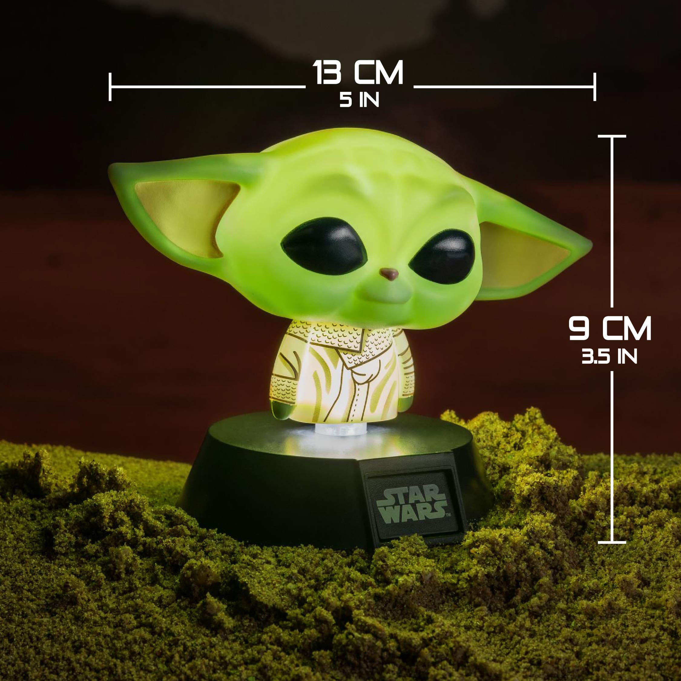 Paladone Grogu Light | Official Mandalorian Merchandise | 100% Keramik Akazie | Green/Beige/Black | Model PP7359MAN