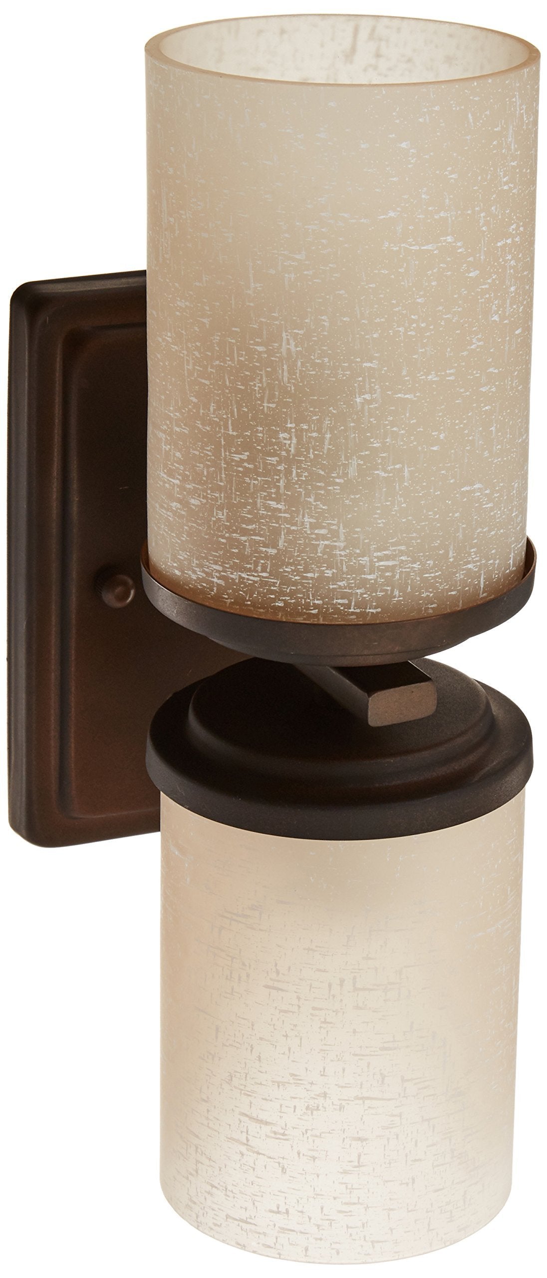 Forte Lighting 2424-02-32 Wall Sconce with Umber Linen Glass Shades, Antique Bronze