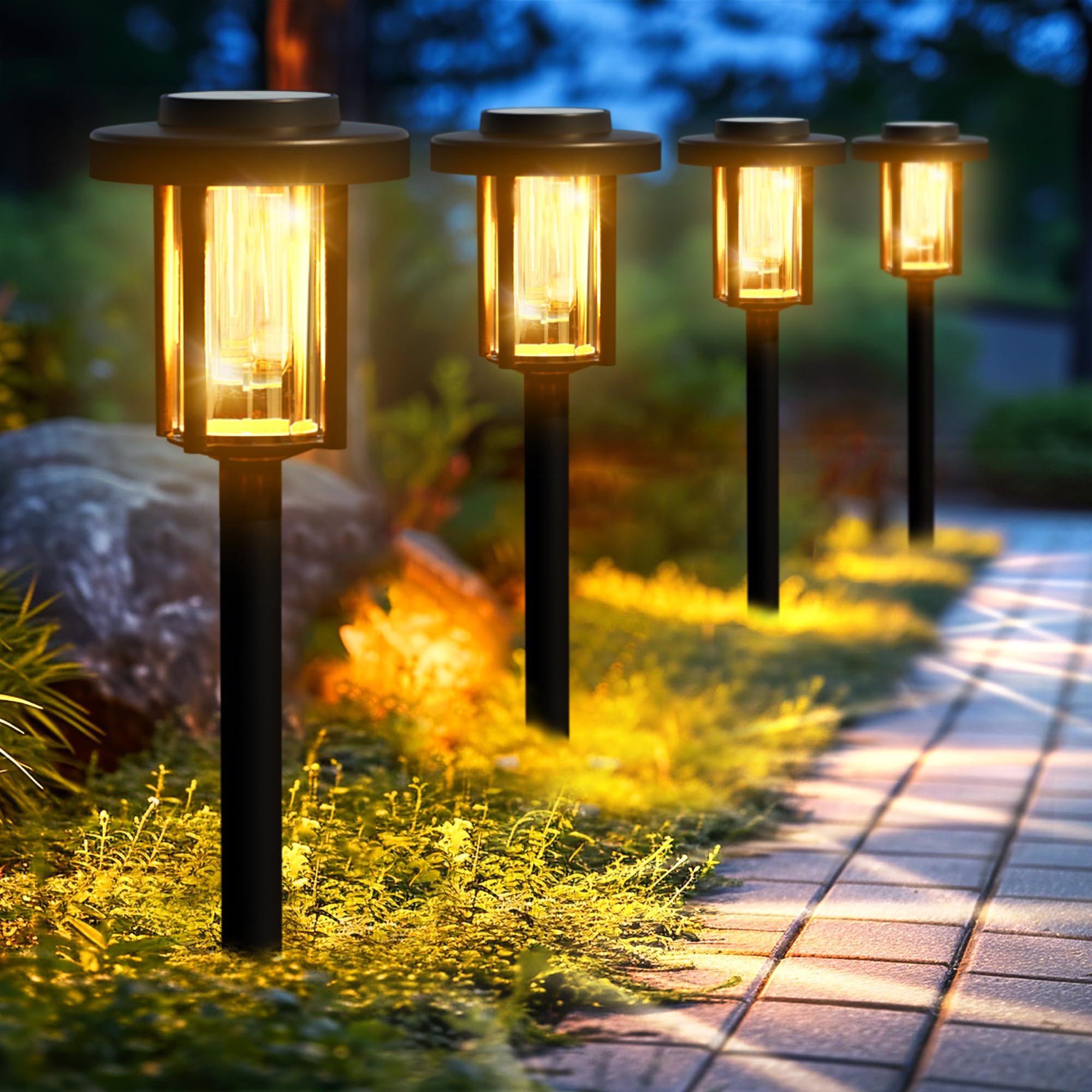 Gigalumi Solar Pathway Lights Outdoor  8Pack Gardening Light Ip65 Waterproof Landscape Lighting For Yard And Walkway  Garden Decorations For Outside Patio Porch  Warm White