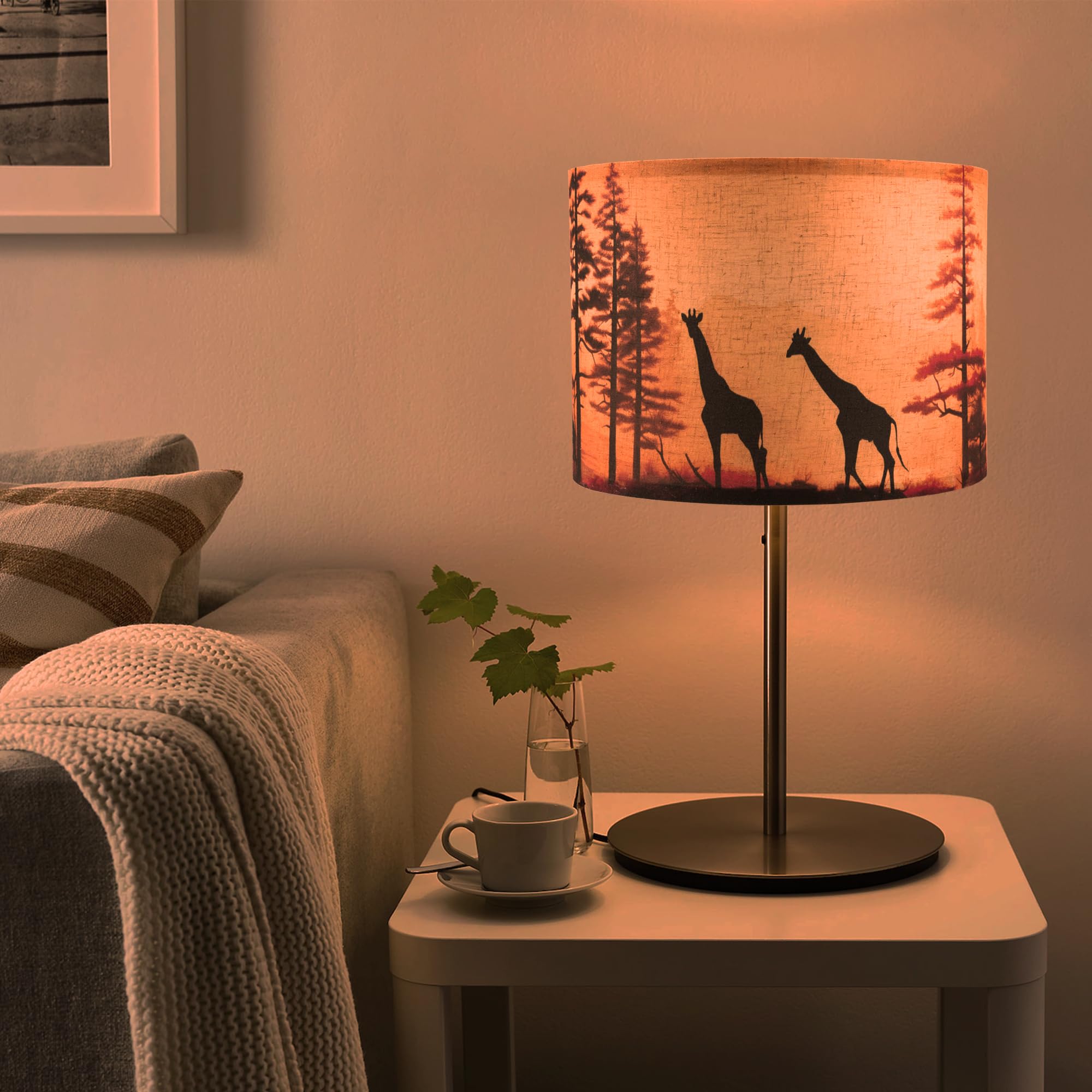 Lamp Shades Set Of 2, Medium Bear Fabric Lampshades For Table Lamps, Floor Lamps, 11.6'' Top X 12.6'' Bottom X 9.8'' High (Spide