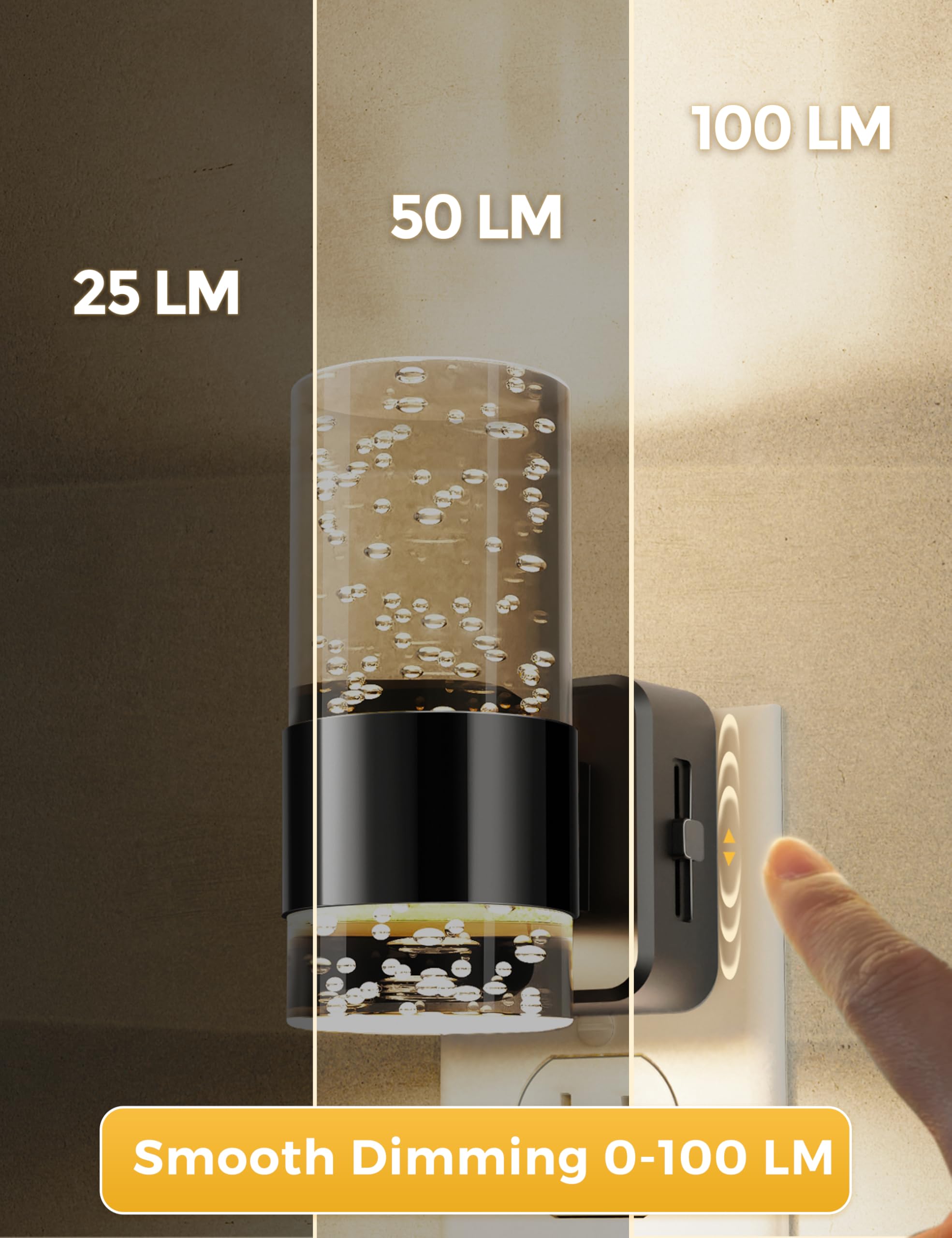 L Lohas Led Night Light,Dimmable Night Lights Plug Into Wall, 2 Pack Acrylic Nightlights With 0-100 Lm Adjustable Brightness, 30