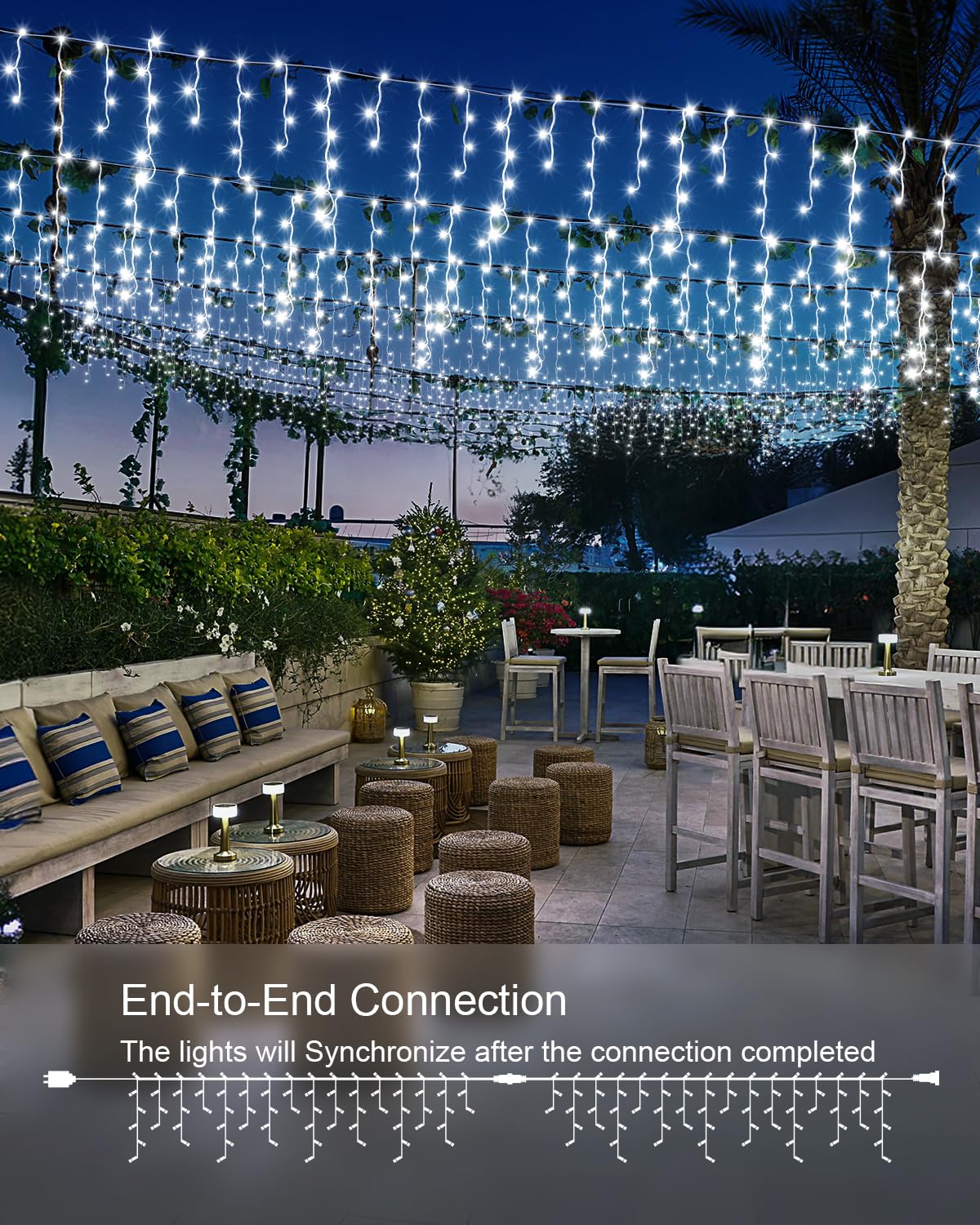 2 Pack 53Ft 486 Led Christmas Lights Outdoor, Plug In Waterproof Christmas Lights For Outside, Timer & Memory, 8 Modes Hanging F