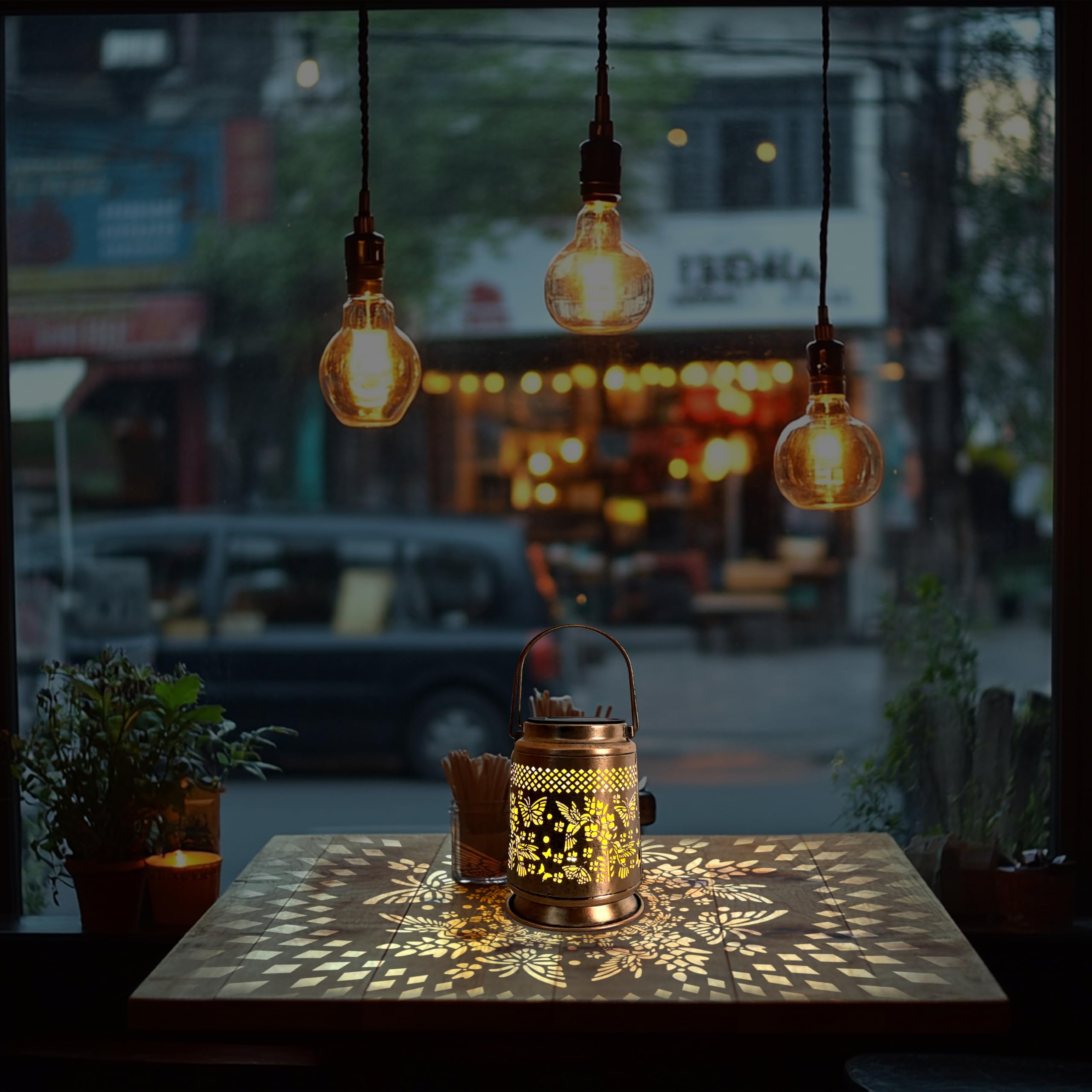 Ky&Bosam Hummingbird & Butterfly Solar Lanterns Outdoor Waterproof Garden Decor Birthday Gifts For Women Mom Solar Lights Metal