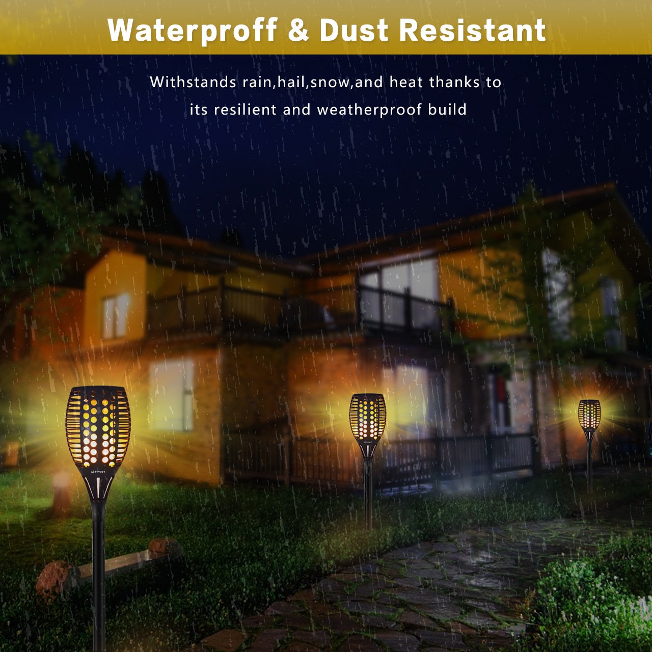 Aityvert Upgraded Solar Torch Lights 43 Inches Flickering Dancing Flames Outdoor Waterproof Landscape Lighting Dusk To Dawn Auto