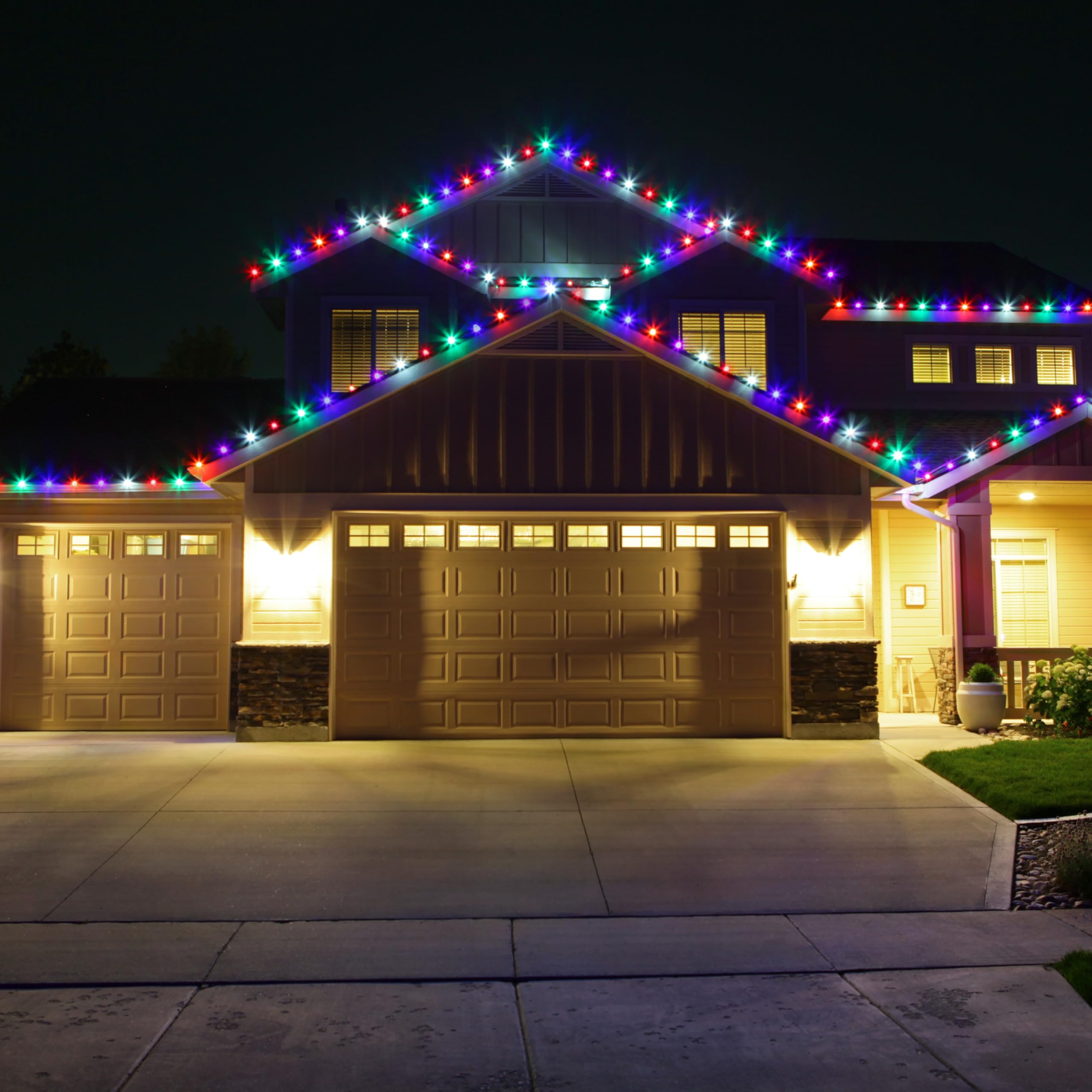 Hlo Lighting Set Of 25 Multicolor (Red Green Blue Yellow Orange) C9 Faceted Led Christmas Light Bulbs For Indoor & Outdoor Use |