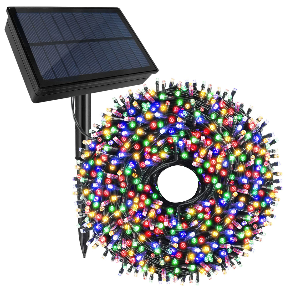 Tcamp 164Ft 500 Led Solar Christmas Lights Outdoor Waterproof With Remote Timer, 8 Modes Solar Powered Fairy String Lights For C