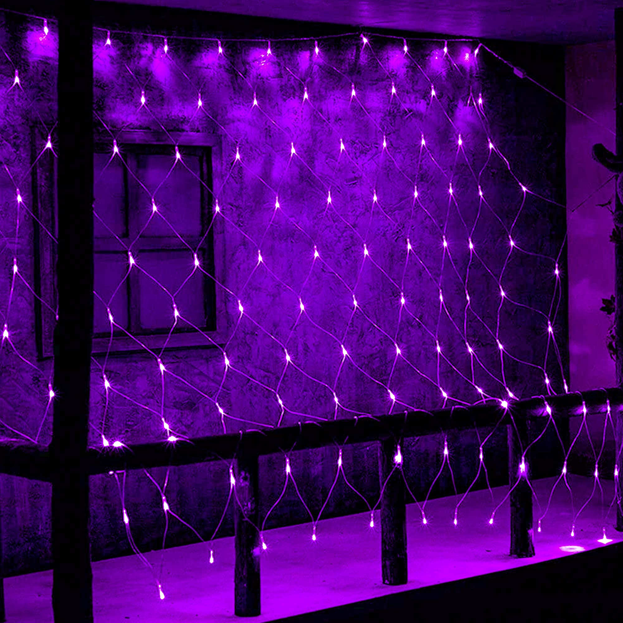 Dazzle Bright 200 Led Purple Net Lights, 9.8Ft X 6.6Ft, 8 Modes For Indoor