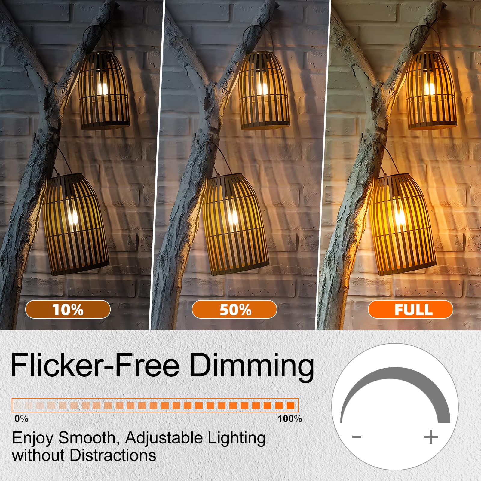 Gvvoohome E12 Candelabra Bulb 40 Watt, B10 Candle Light Bulbs Dimmable, E12 Led Bulb Chandelier Light Bulbs, 2200K Amber Warm, 9