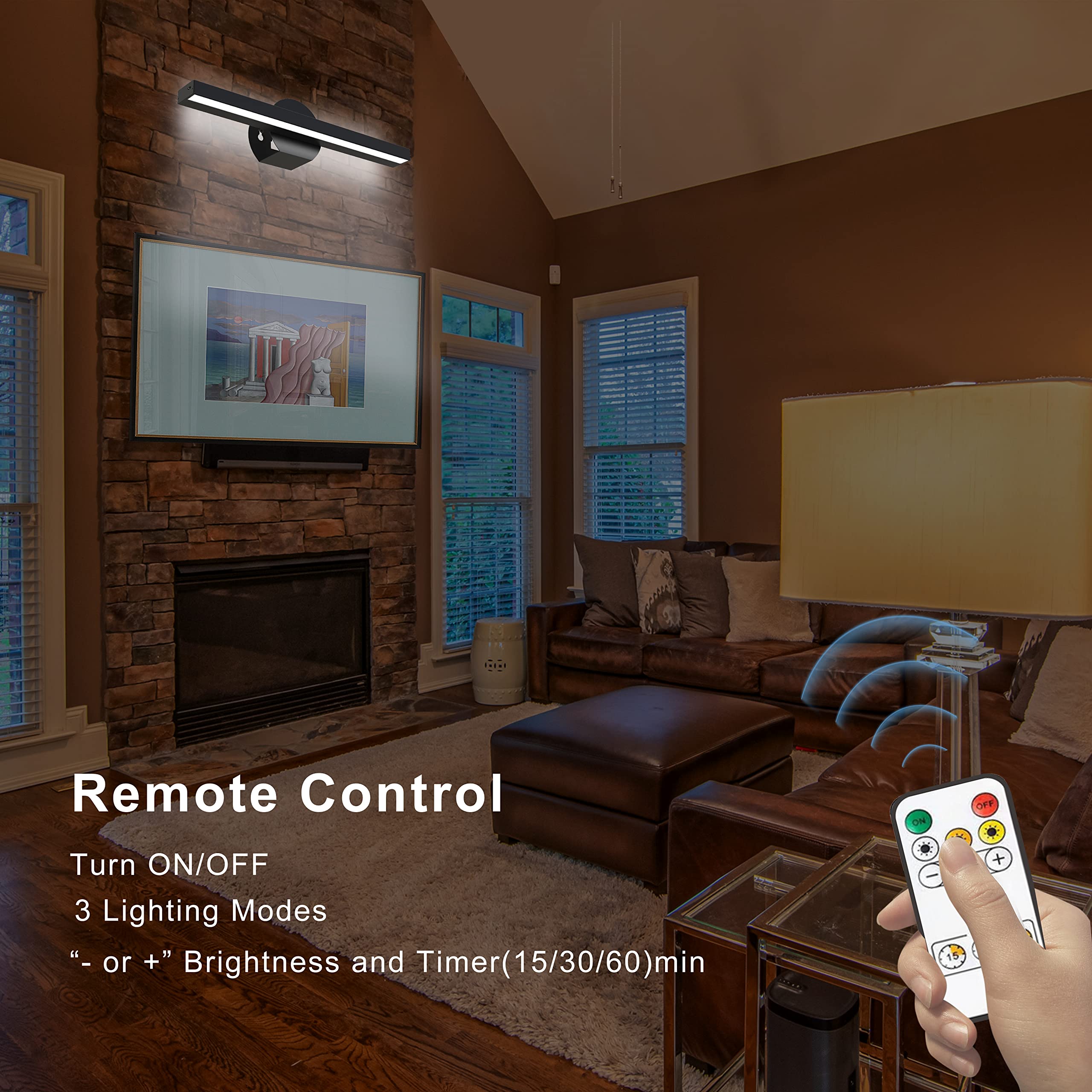 YUSOHOUSE Picture Light, Wireless Picture Light Battery Operated, Rechargeable Picture Lights for Wall, 16 Inch Art Lights for P