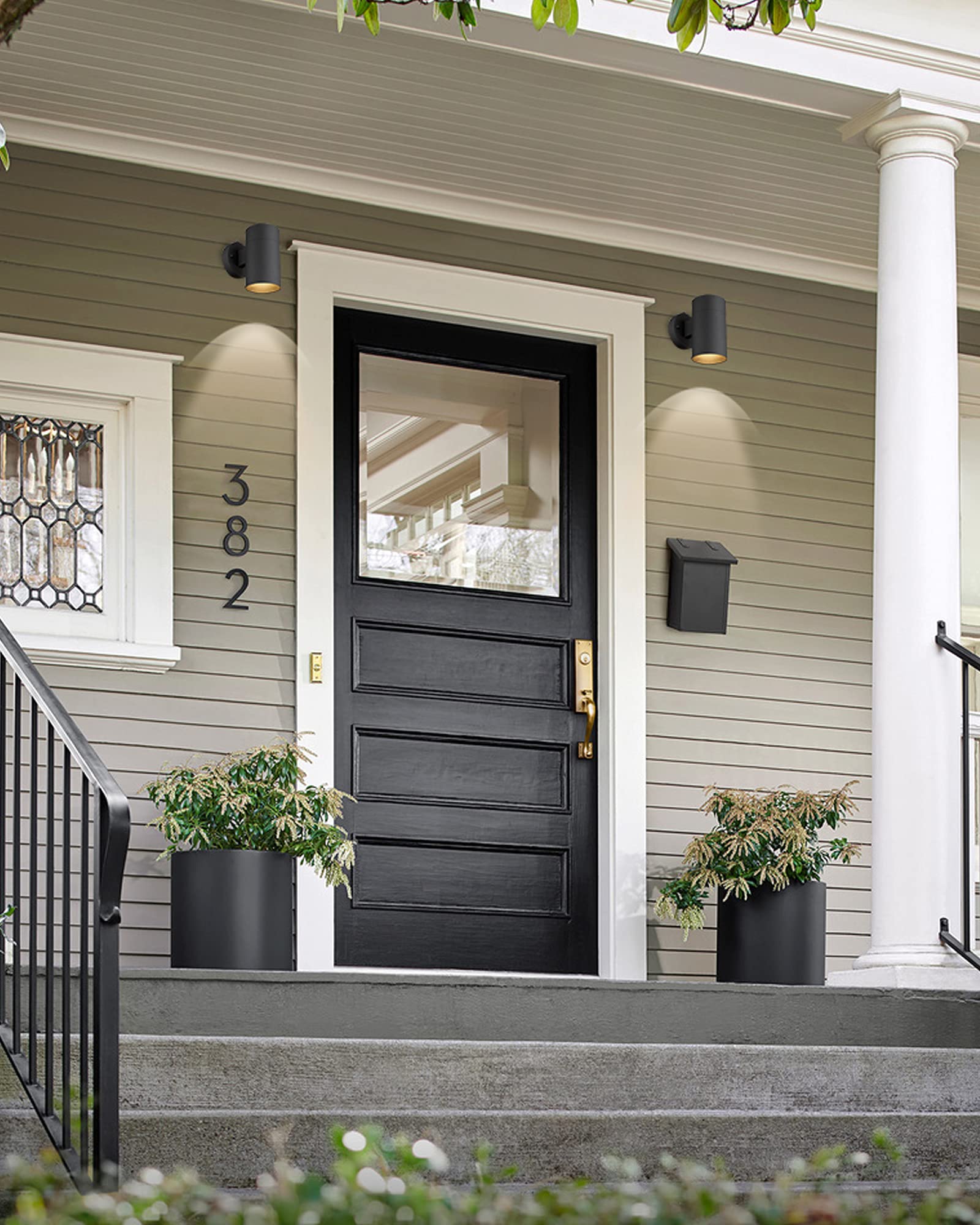 Ken & Ricky Outdoor Sconce Lights Exterior, Black Outdoor Wall Lights, Patio Wall Light Fixture, Outdoor Wall Lights, Outdoor Wall Lighting -4 Pack