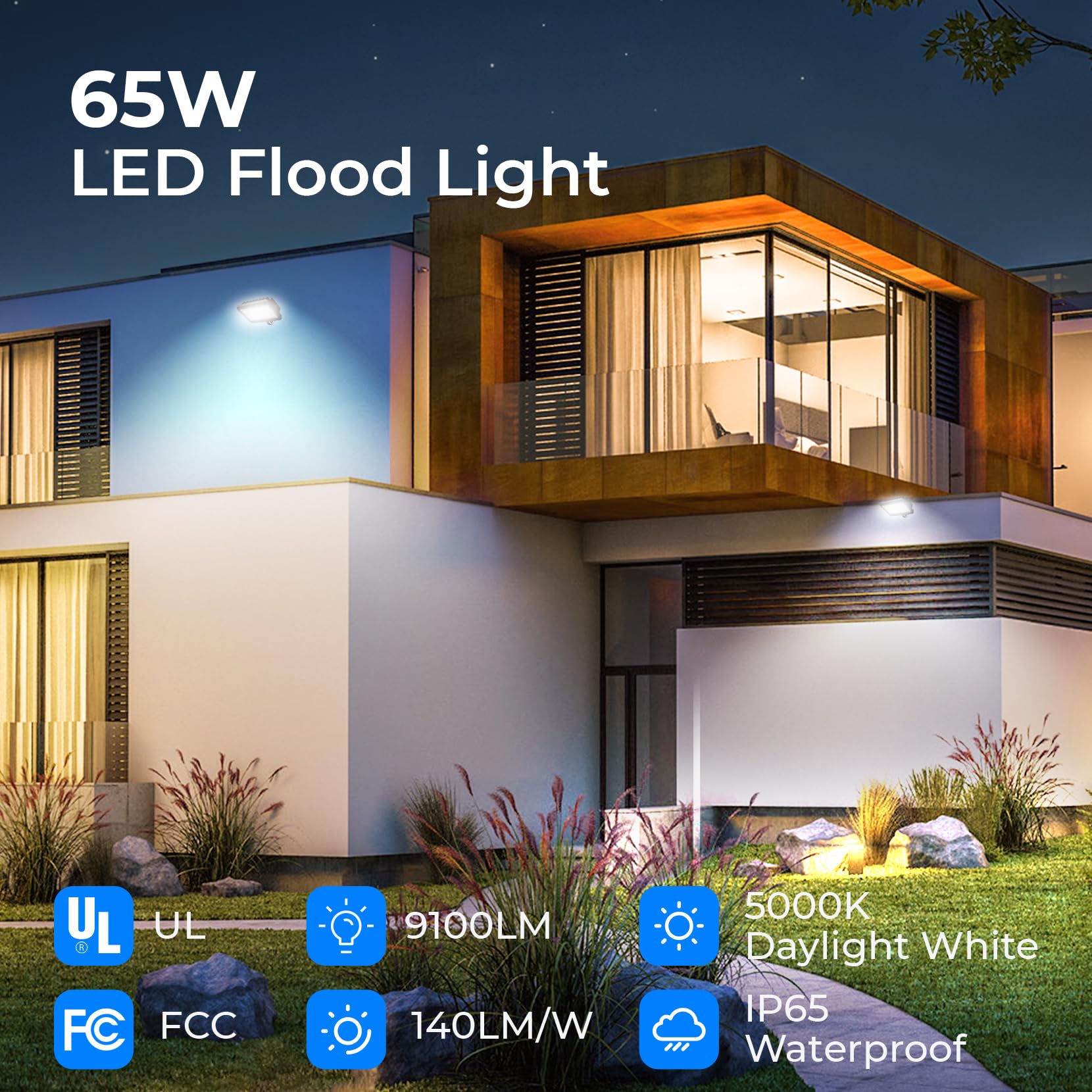 CINOTON 20W LED Flood Lights, 2800LM, IP65 Waterproof, 4 Pack, 5000K Daylight White, Model FL016, Bronze Finish