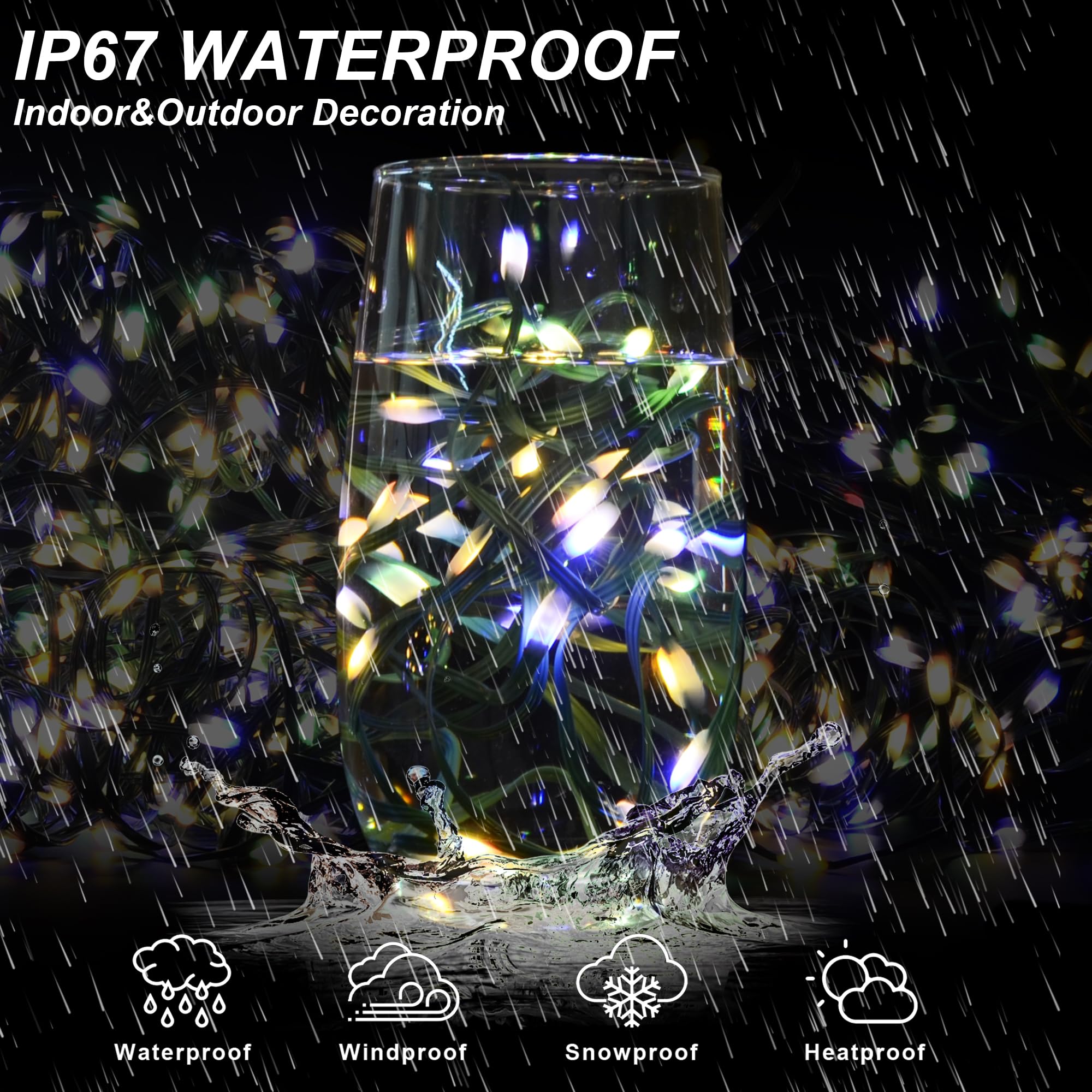 Christmas Lights Outdoor, 1000 Led 344Ft Fairy String Lights 2 Colors In 1 Plug In Waterproof With Remote, 11 Modes With Timer F