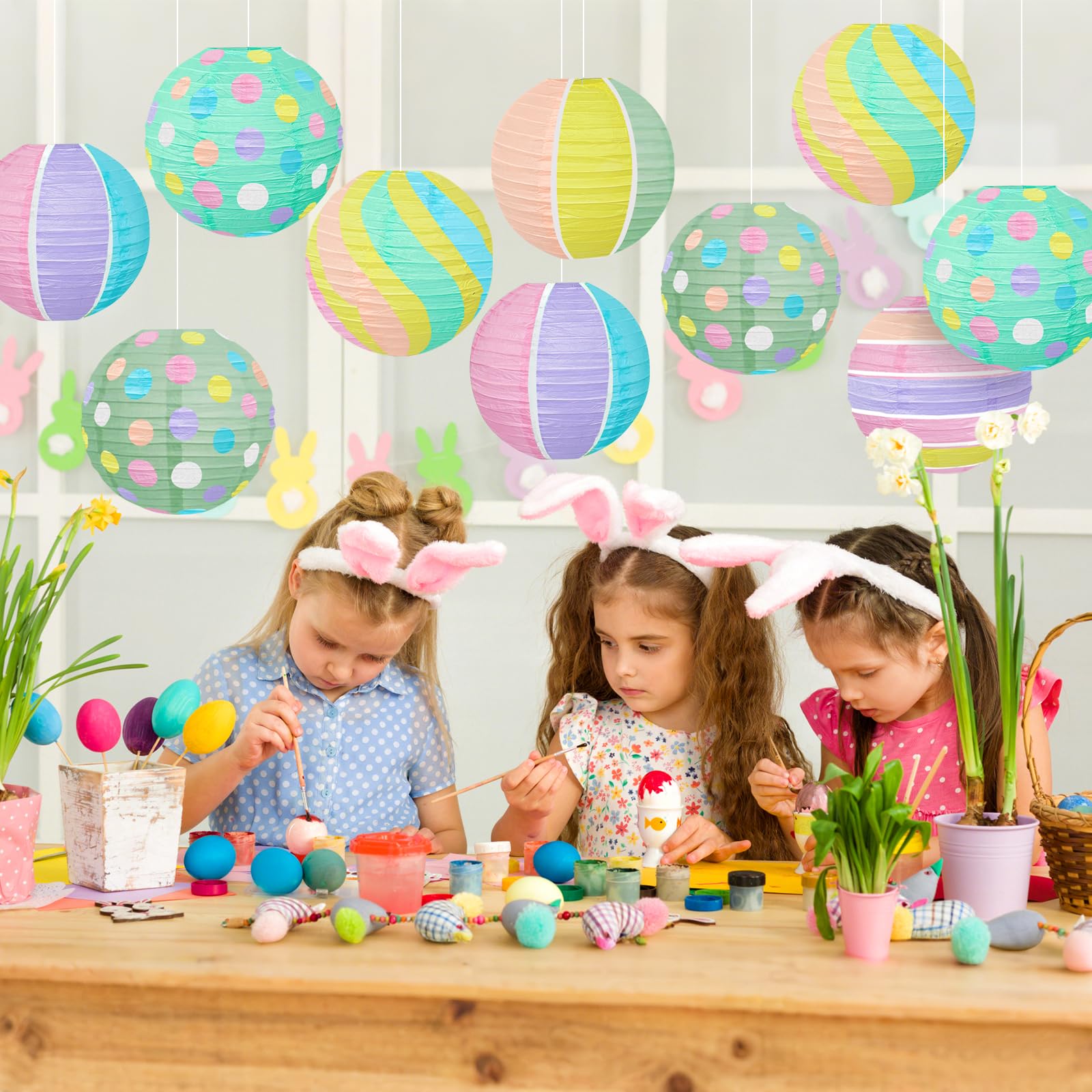 Adlkgg Pastel Paper Lanterns, Pastel Hanging Paper Lanterns For Baby Shower Wedding Birthday Party Indoor Outdoor Yard Decor, Tr