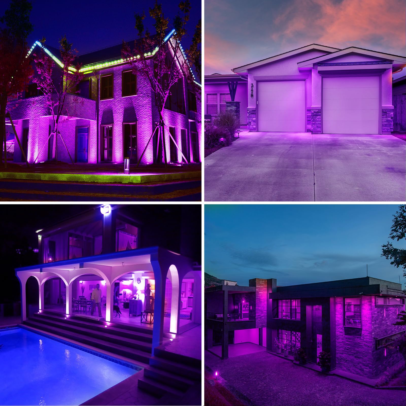Gonhom 2 Pack Par38 Purple Flood Lights, Dimmable 20W Outdoor Halloween & Party Decor