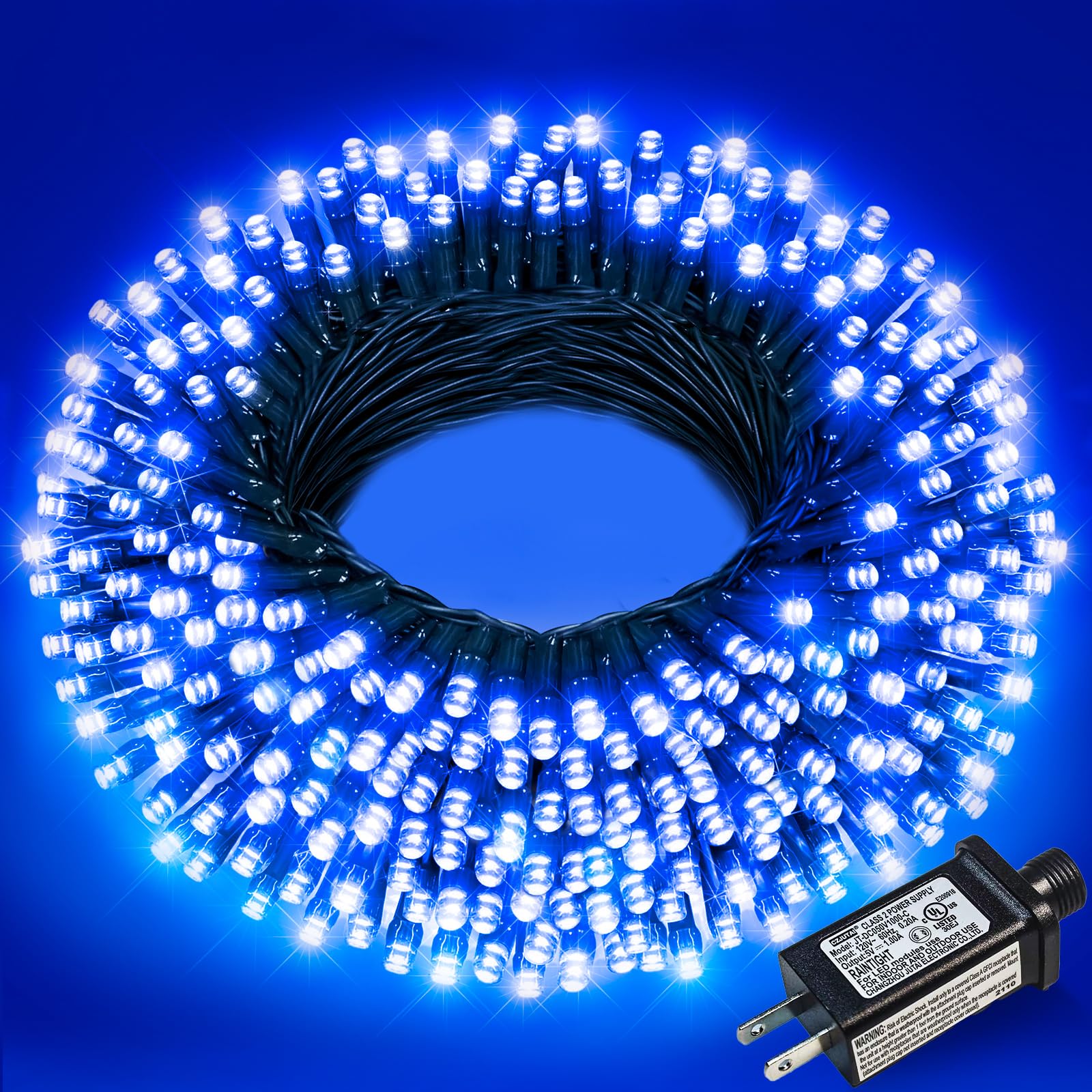 Christmas Lights Outdoor, 66FT 200 LED Christmas Tree Lights with 8 Modes Waterproof, Plug in Extendable Green Wire String Twink