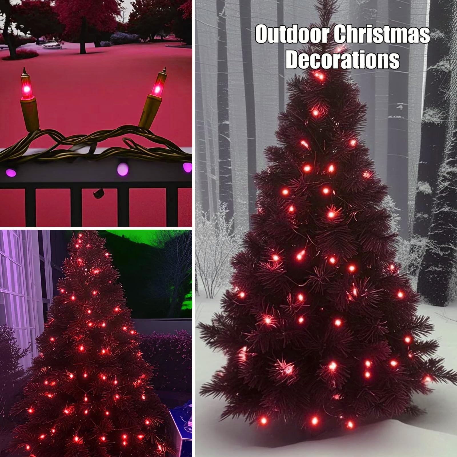 Christmas Lights 100 Count Red Christmas Tree String Lights With White Wire For Outdoor Indoor Christmas Decorations Wedding Decorations Valentines Day Decor Ul Certified (21Feet)