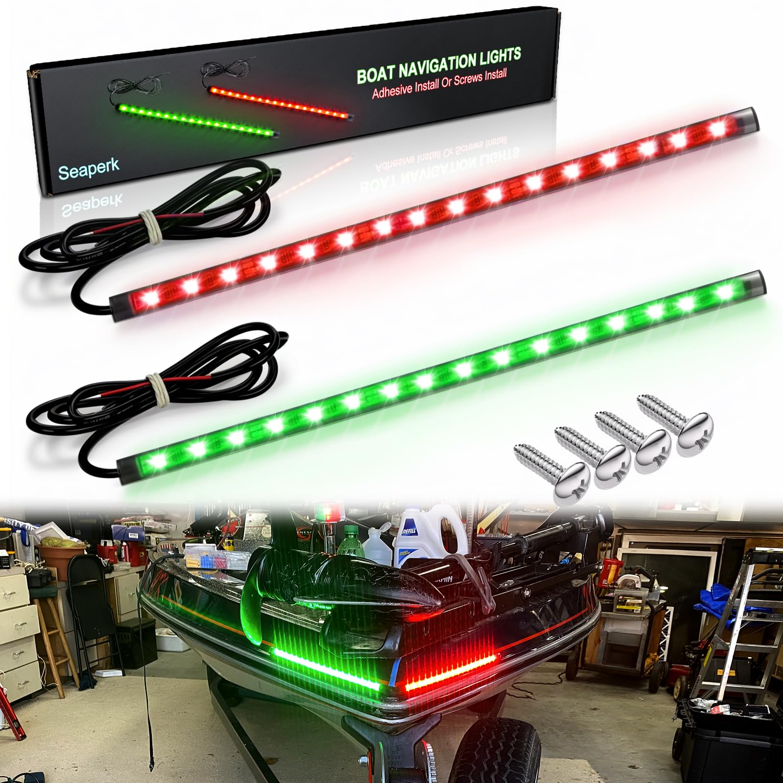 Seaperk Boat Led Boat Navigation Light, Red And Green Led Marine Navigation Lights For Boats Led, Boat Bow Lights For Night Fish