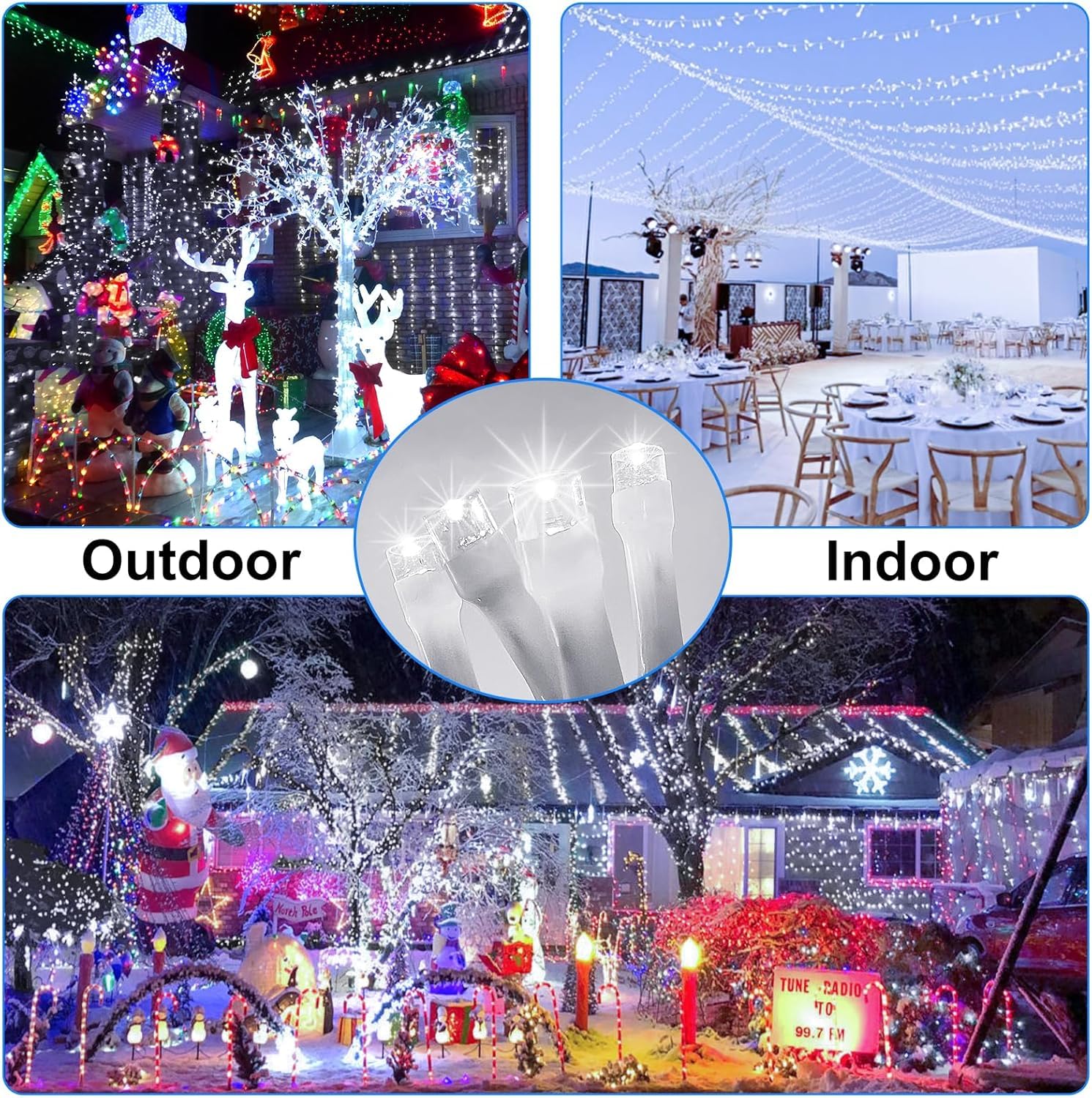 Flvoecn 393Ft 1000Led Christmas Lights Outdoor Decorations 8 Modes & Memory Timer Christmas Lights With Plug In Waterproof Fairy