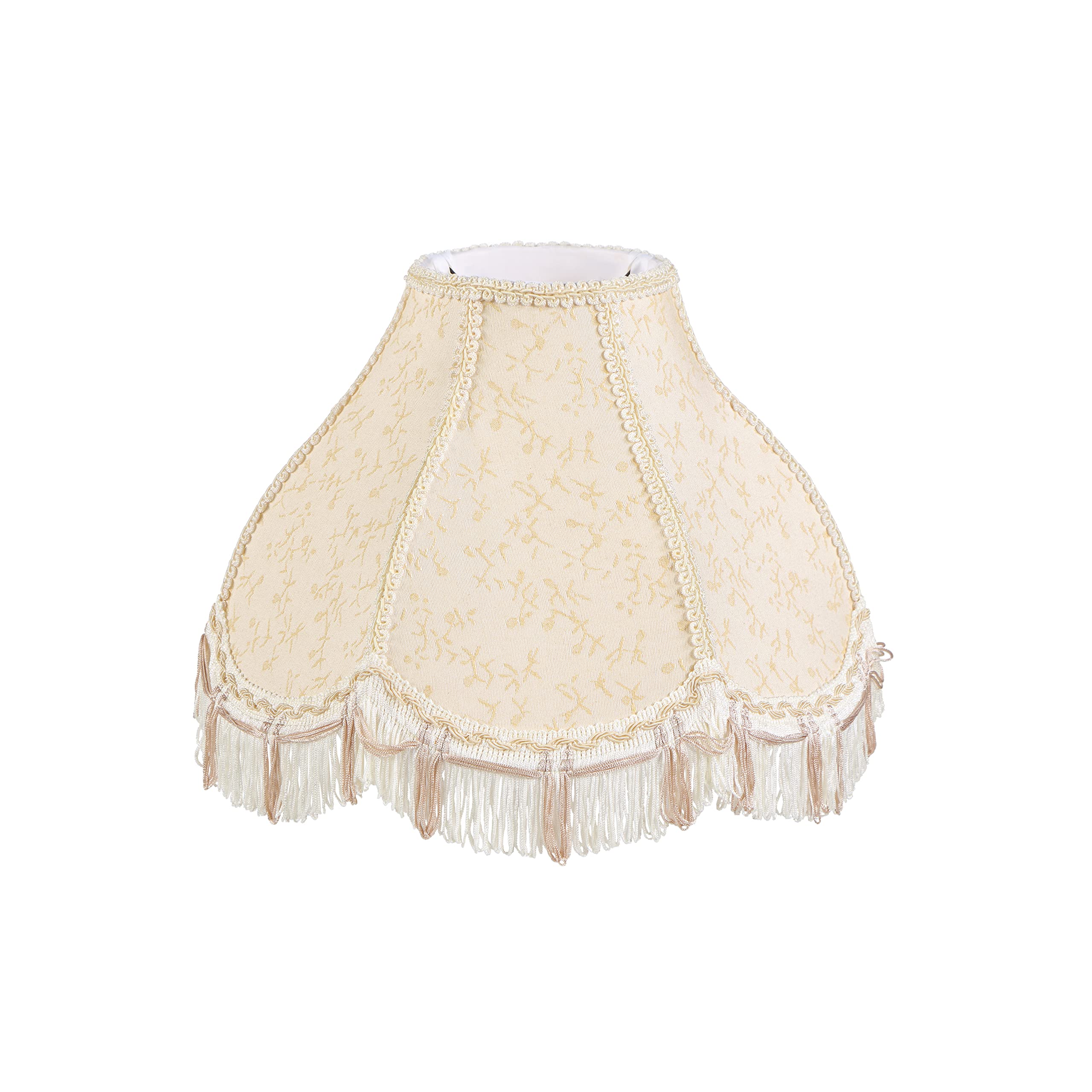 Aspen Creative 30625, Transitional Handsewn Spider Butter Cream Lamp Shade, 5&quot; Top X 13&quot; Bottom X 9-1/2&quot; Slant