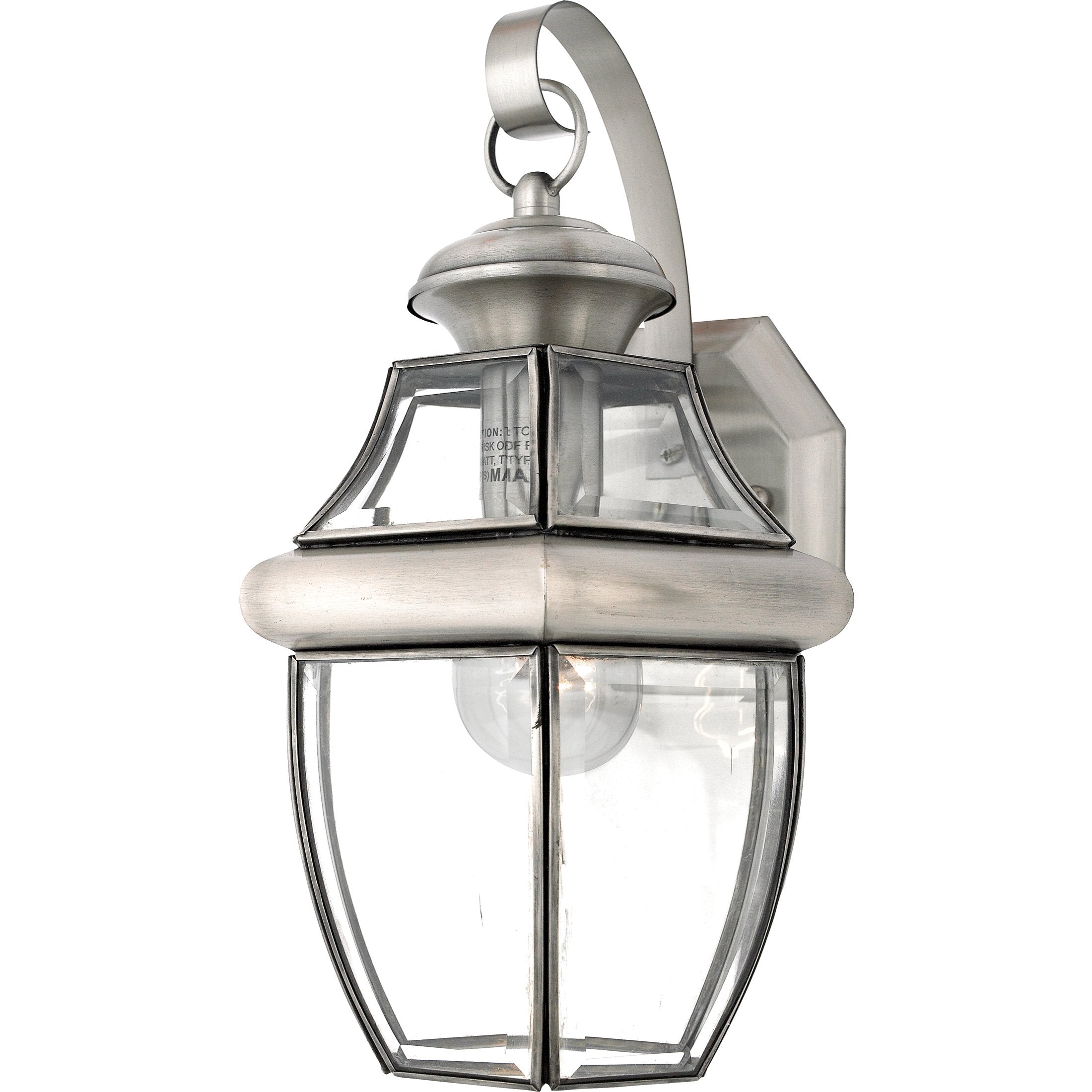 Quoizel Newbury 14 Outdoor Wall Lantern, Pewter with Clear Beveled Glass, French Country Style, ETL Wet Location