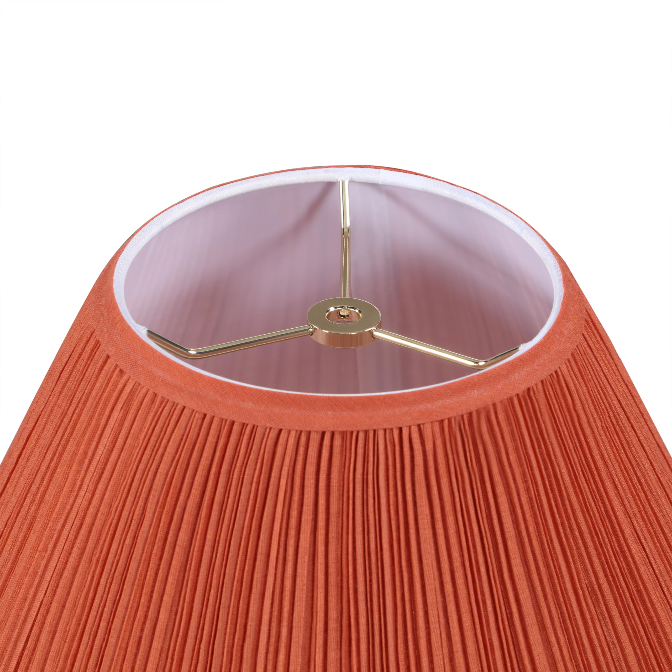Aspen Creative Empire Lamp Shade, 6" Top x 16" Bottom, Carrot Pleated Faux Silk, Model 33197