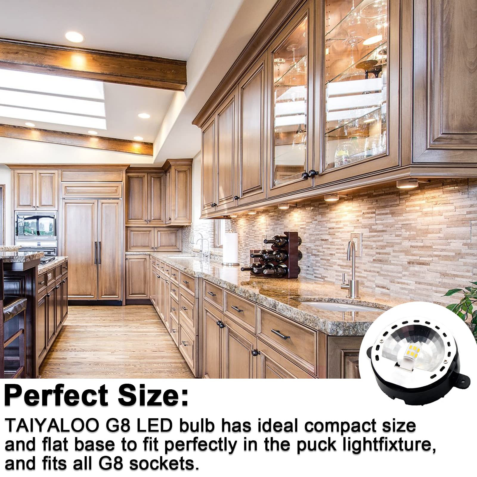 Taiyaloo G8 Dimmable Led Bulb, 20W-25W Halogen Equivalent, Warm White 3000K, 10 Pack, Bi-Pin Base, Cer