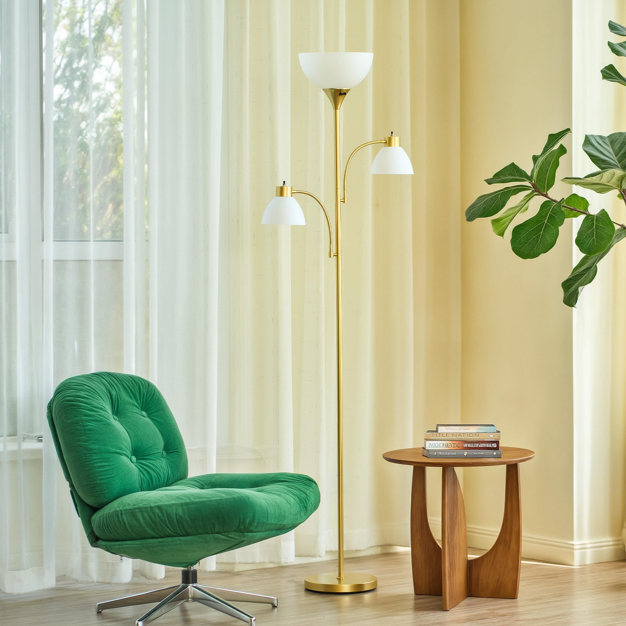 VONLUCE 71'' Floor Lamp for Living Room with 3 Color Temperatures, Standing Lamp with Adjustable Reading Light, Modern Torchiere