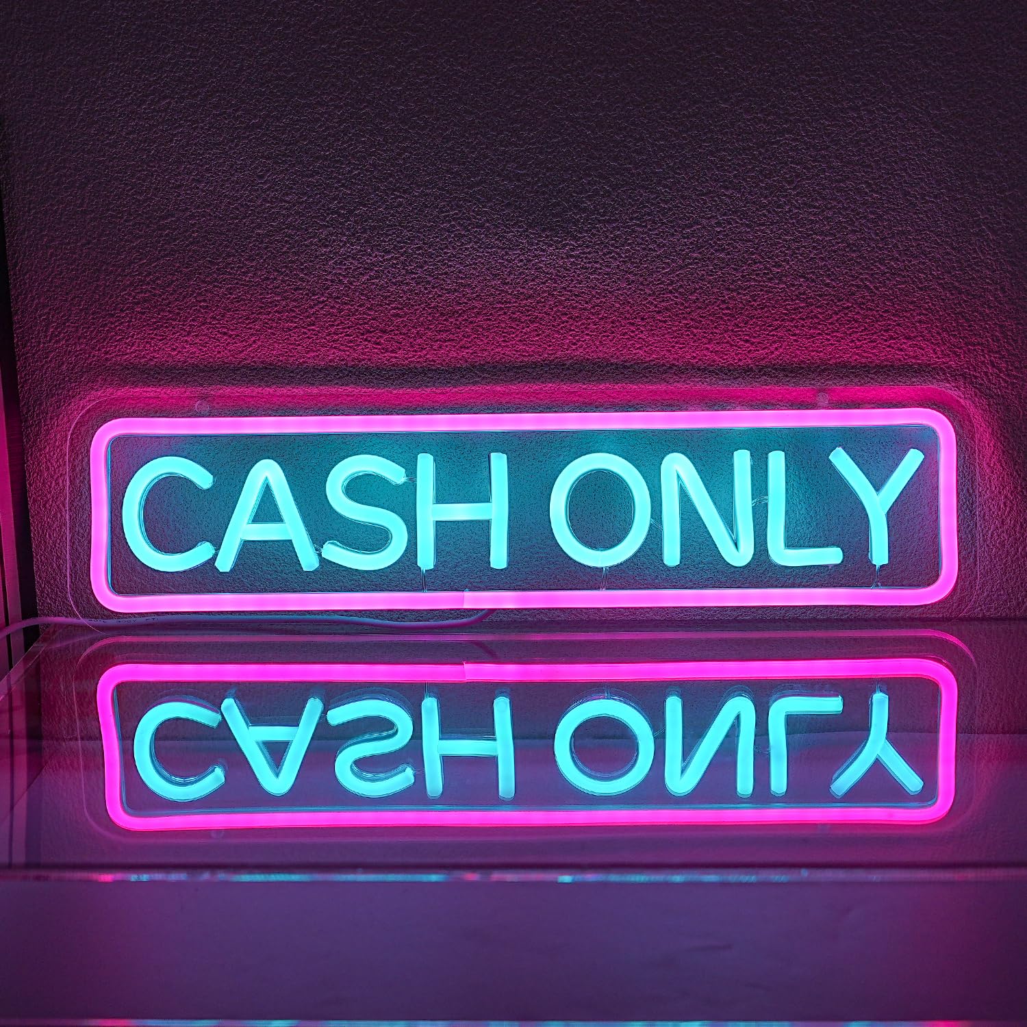 Xixkilly Neon Sign for Business - Pink Cash, LED Light, 16.5inx5.9in, Plastic