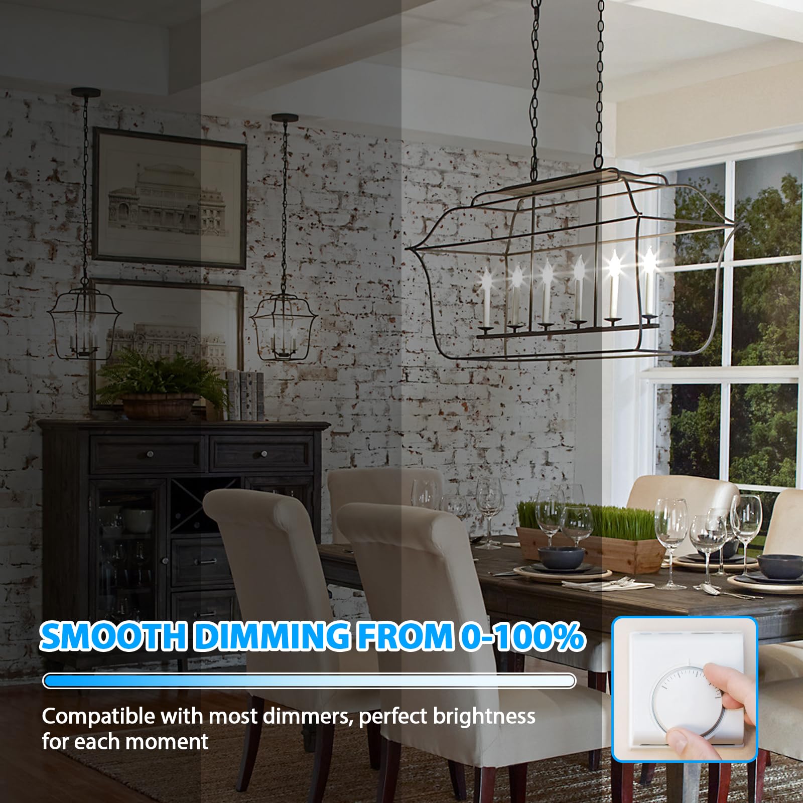 GoBright 24-Pack Dimmable E12 LED Candelabra Bulbs, 4W 460 Lumen, 5000K Daylight White, Glass, Model C32T-4