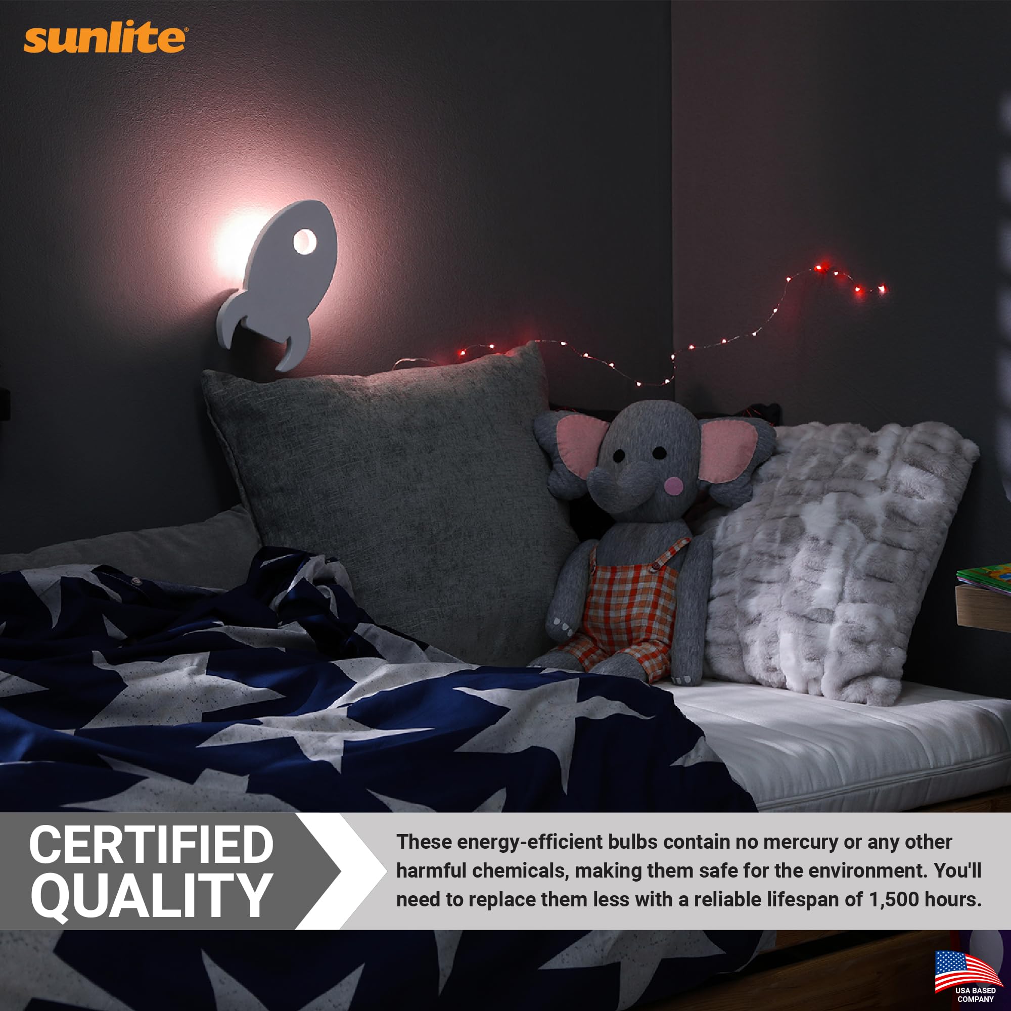 Sunlite 7C9/TR Incandescent 7-Watt, Intermediate Based, C9 Night Light Colored Bulb, Transparent Red, 25 Pack