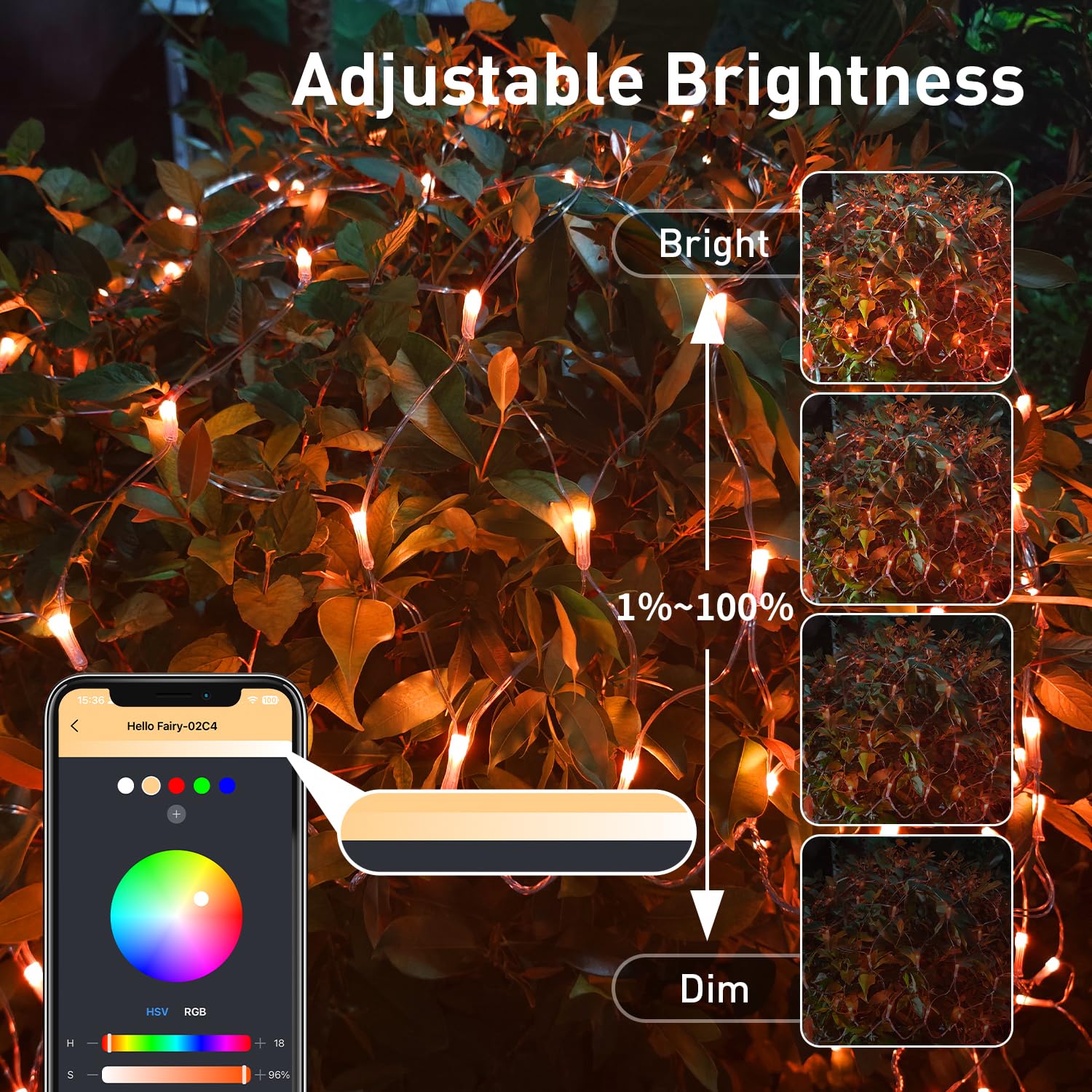Aoycocr 4X6Ft Smart Christmas Net Lights Outdoor For Bushes  Bluetooth App Control  Rgb Connectable Bush Lights  58+ Scene Modes  Music Sync  Ip44 Waterproof For Tree Fence Holiday Xmas Decorations