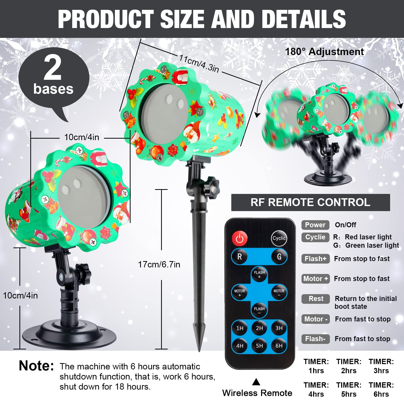 Treela Christmas Projector Lights Outdoor Waterproof LED Spotlights, Model SE369, Star Light, As Shown on Picture