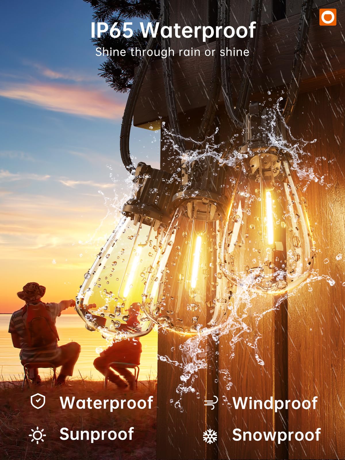 Addlon 50Ft Led Outdoor String Lights With 16 Shatterproof St38 Bulbs, Commercial Grade Patio Lights, Vintage Outside Hanging Li