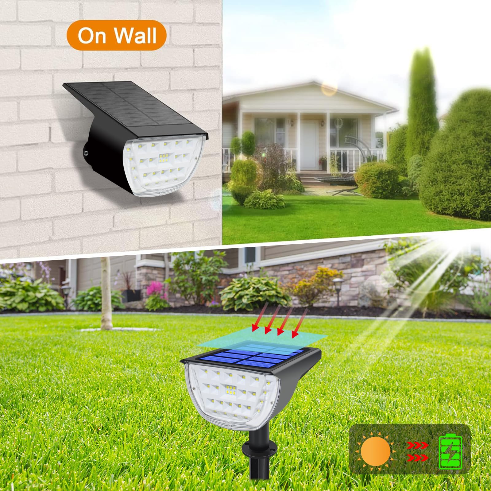 Aomil 32Led Solar Spot Lights Outdoor, Spot Lights Outdoor, Solar Flood Lights Outdoor, Solar Spot Lights For Outside Waterproof Ip65, Outdoor Lights For Yard,Garden,Walkway (2 Pack(Cool White))