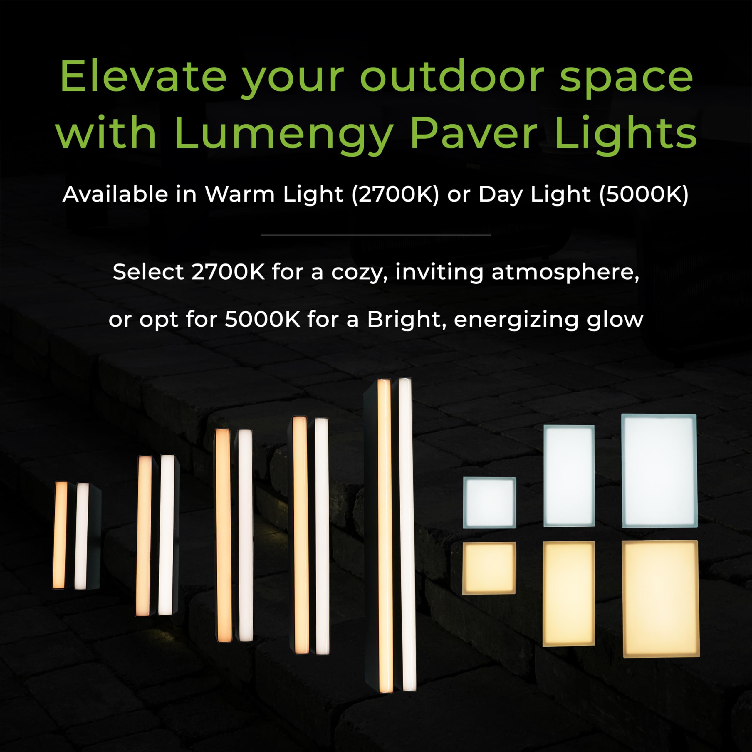 Lumengy Paver Light Slim 0.5X8 Inch Glare-Free Brick Lighting For Pavers, Walls, Driveway, Pathway & Garden, 5000K 12V Waterproo