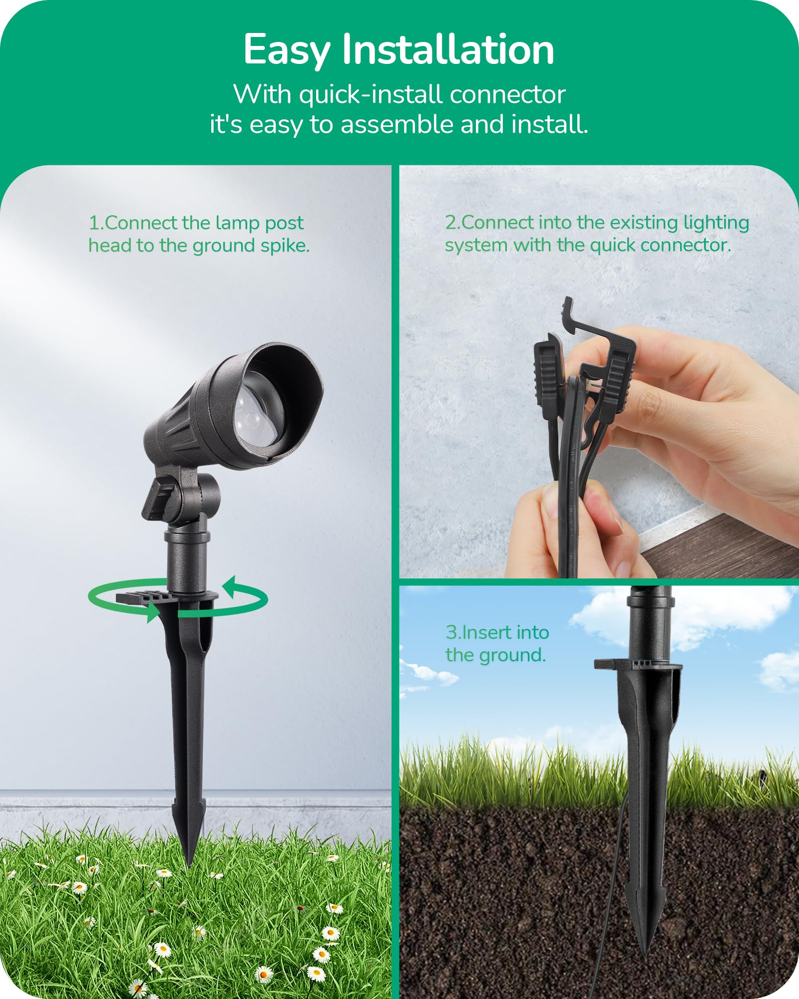 Edishine Low Voltage Landscape Lights, 3.2W 12V Acdc 240Lm Low Voltage Spotlight, Cri 80 & Beam Angle 35?, 3000K, Aluminum Housi