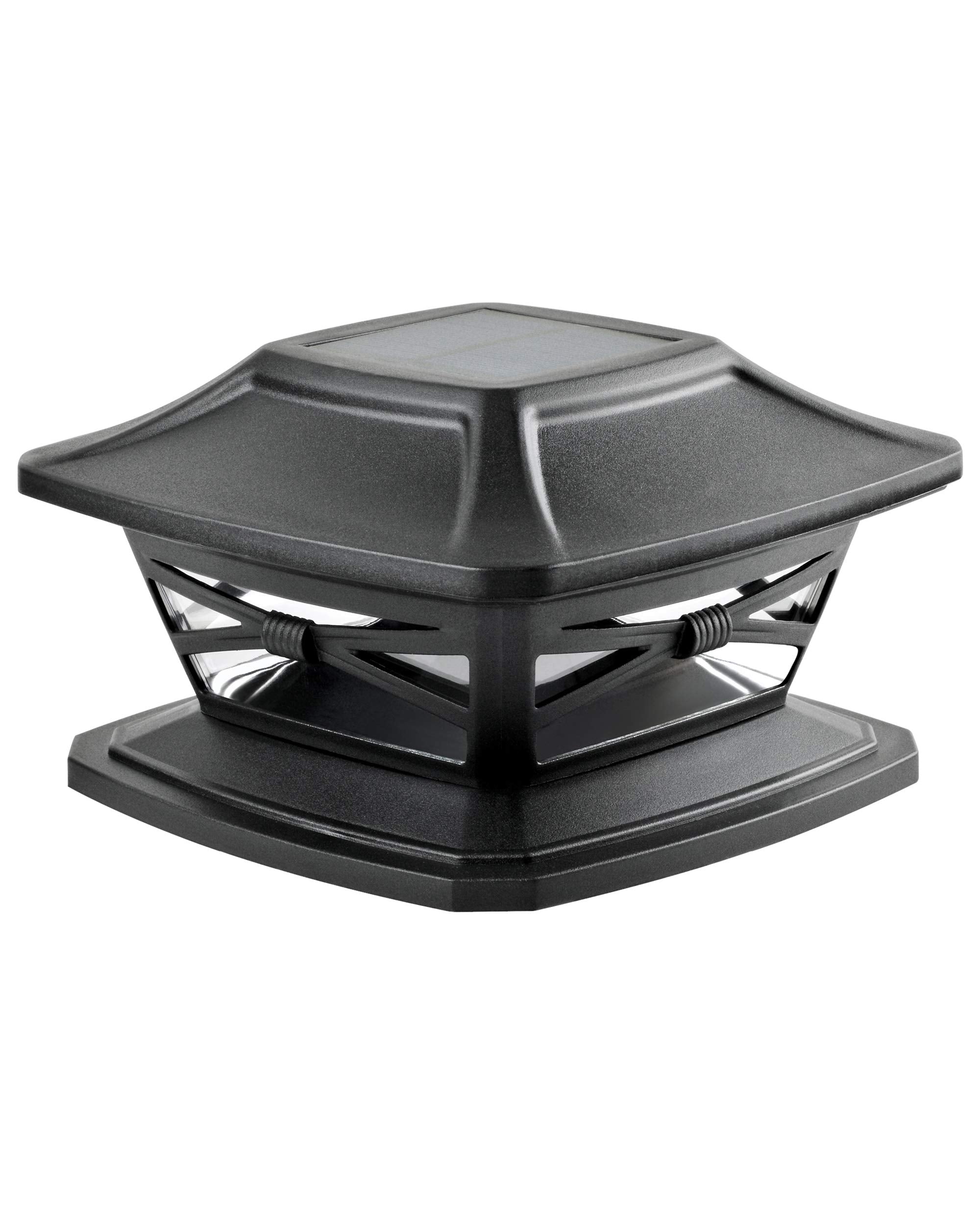 Davinci Lighting Flexfit Solar Post Cap Lights - LED, Plastic, Slate Black, 1 Pack, Fits 4x4 5x5 6x6 Wooden Posts, Model DL104-R