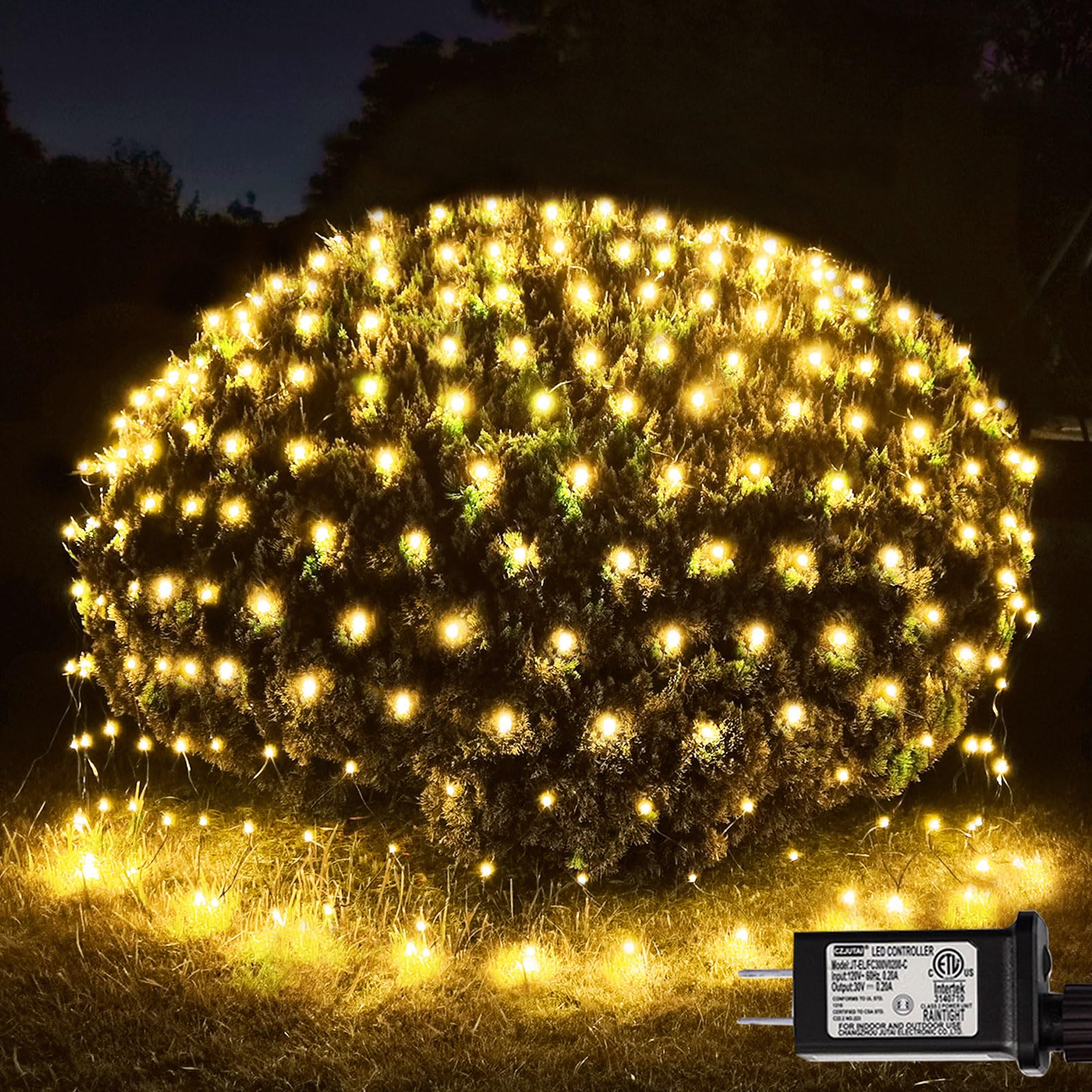300LED Net Lights, 14.8ft x 5ft 8 Modes Connectable Christmas Outdoor String Mesh Lights, Waterproof Decorative Fairy Lights Plu