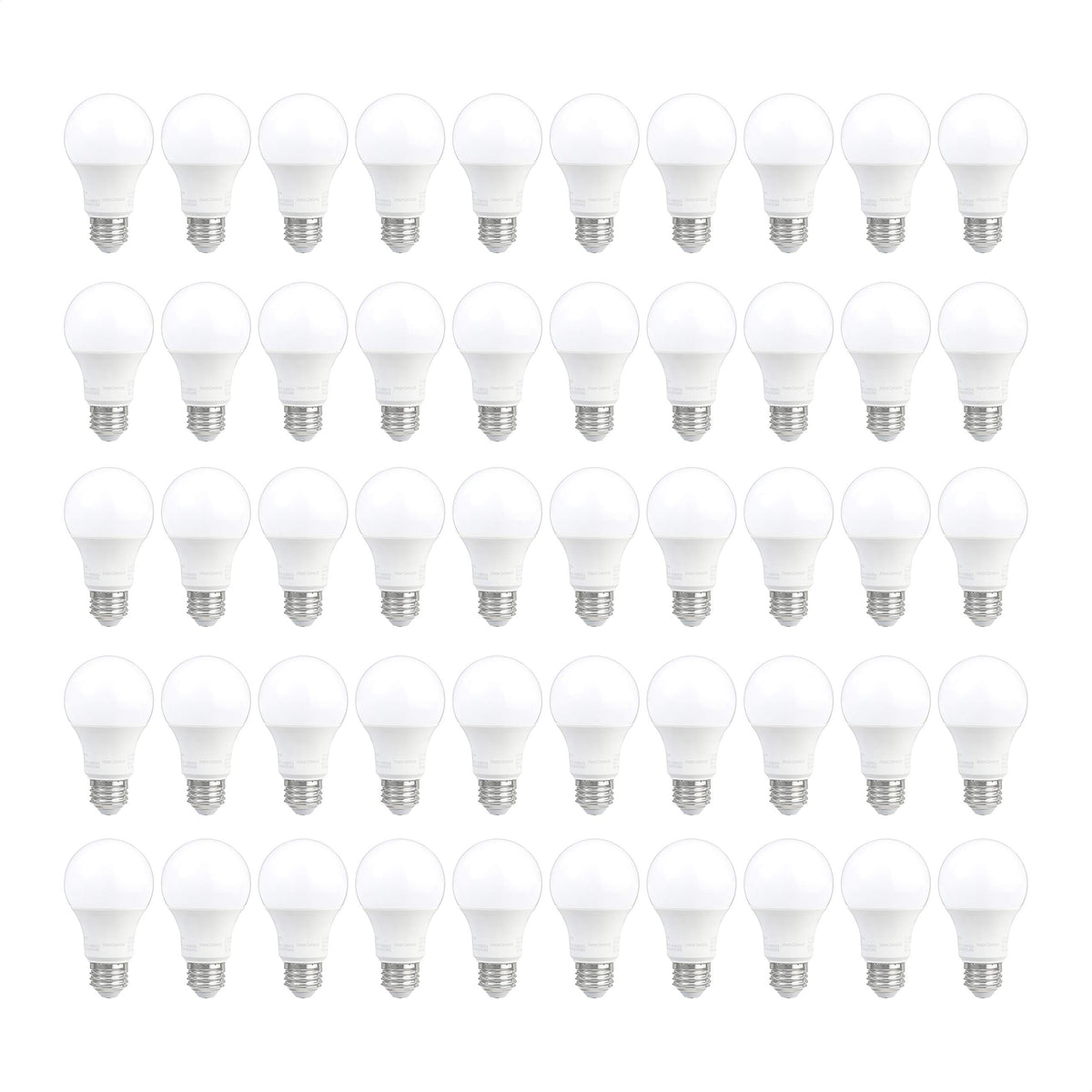 Amazon Basics 40 Watt Equivalent, 10000 Hours, Non-Dimmable, 450 Lumens, A19 Led Light Bulb - Pack Of 50, Soft White