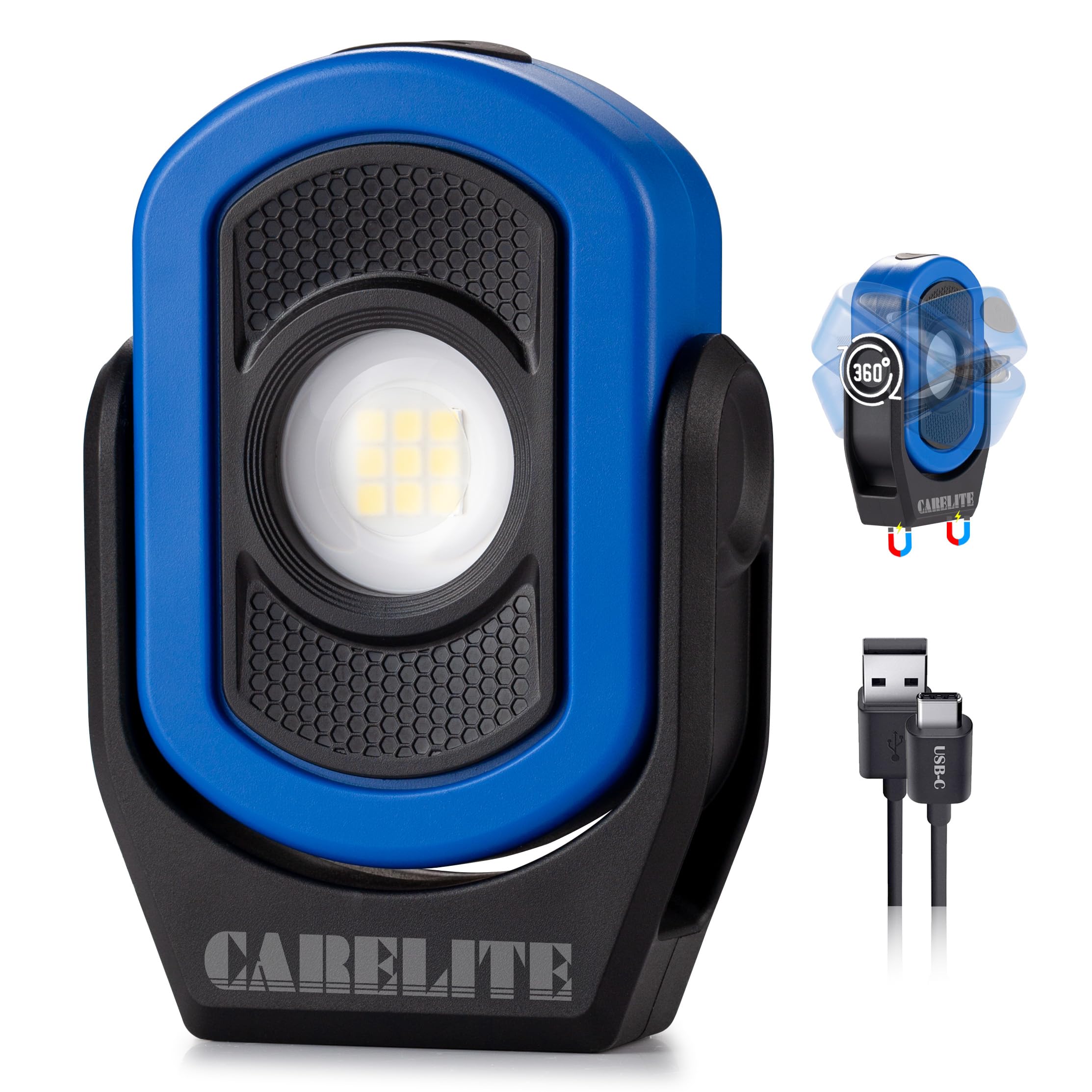 Carelite Work Light, Magnetic Light With 3 Modes & 360? Pivoting Head, 780 Lumen Rechargeable Pocket Light For Mechanics, Jobsit