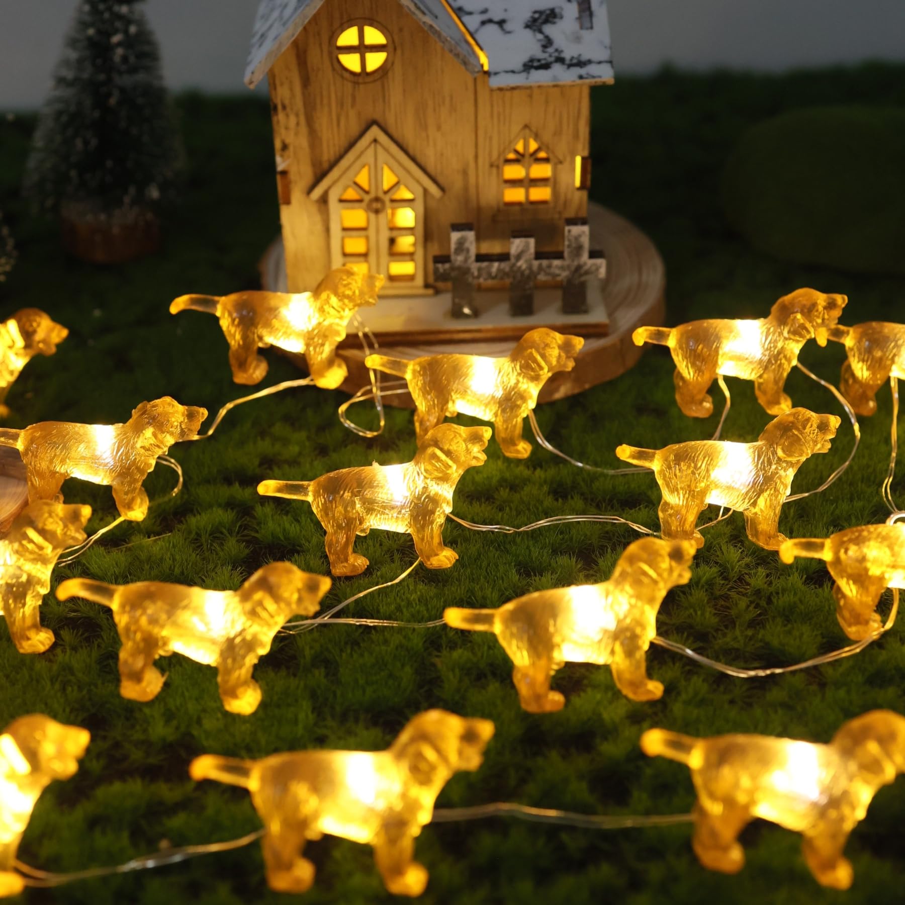 Enlaceray Solar String Lights Labrador Outdoor Waterproof Decorative Light Dog Fairy Solar Light For Outside Garden D?Cor Balcony Patio Thanksgiving Christmas Fairy Lights 40Led 14Ft