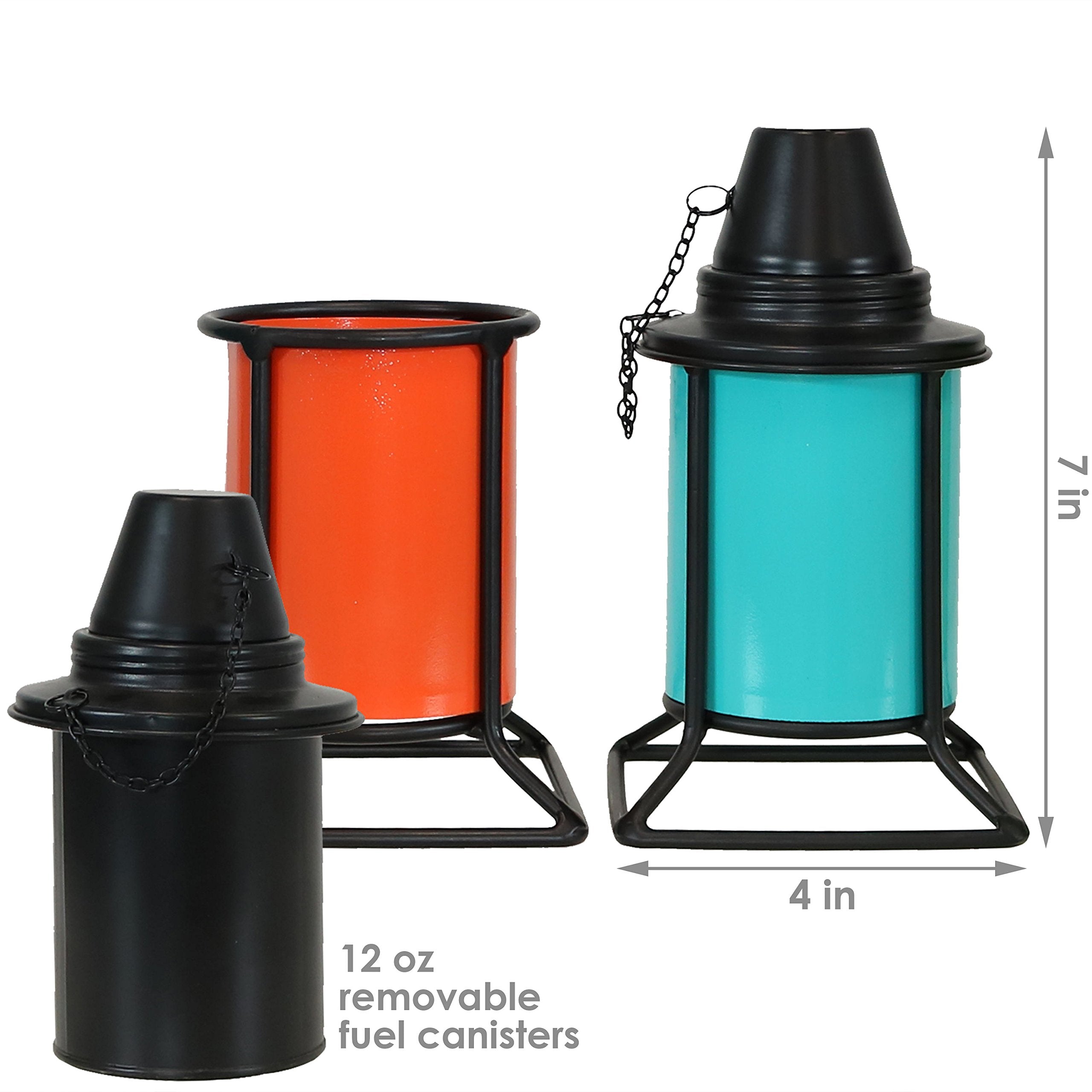 Sunnydaze Metal Tabletop Torches, Outdoor Patio And Lawn Torch, Multi-Color, Set Of 4