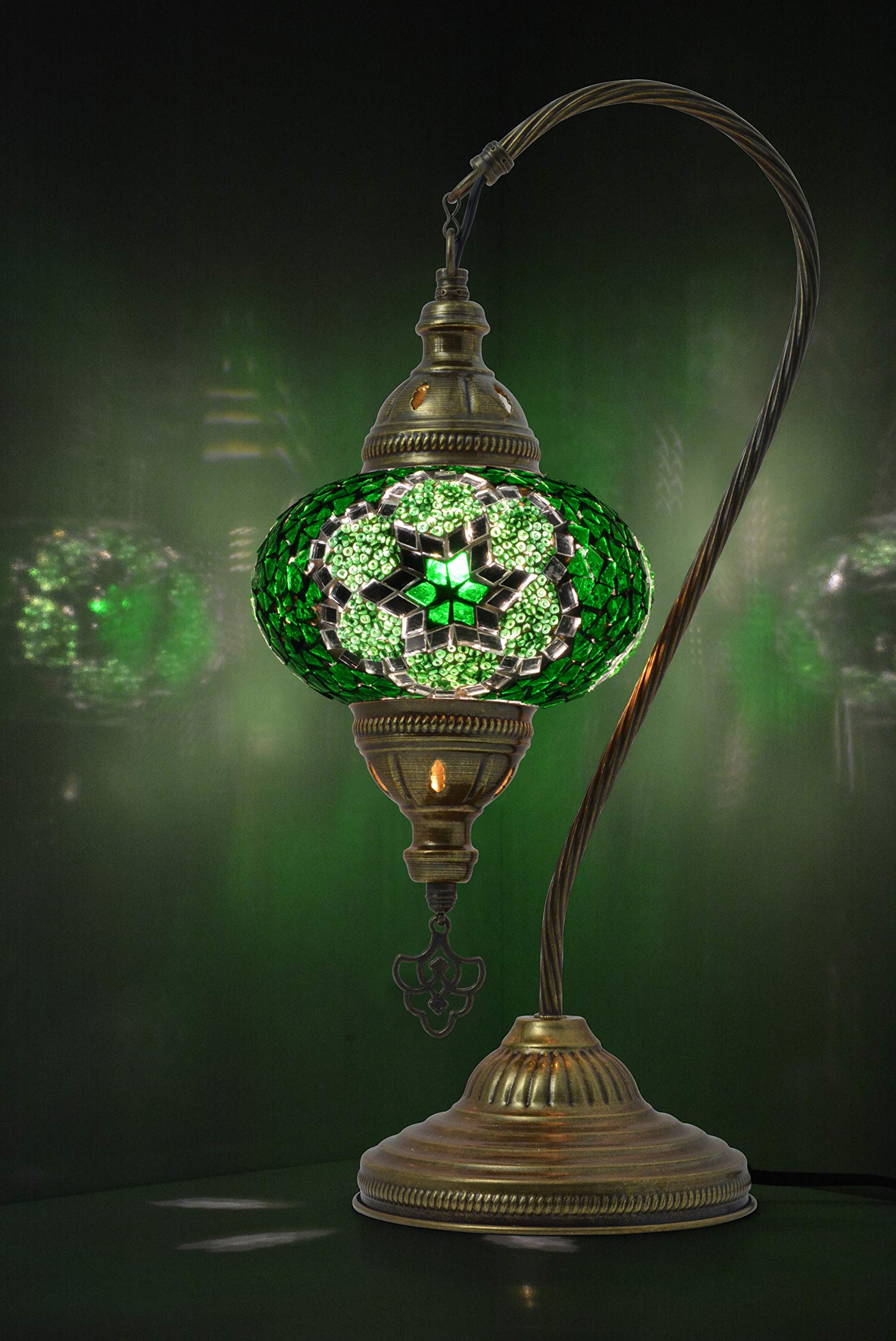 Mozaist Moroccan Mosaic Lamp, Vintage Stained Glass Table Light With Us Plug, A30 Color