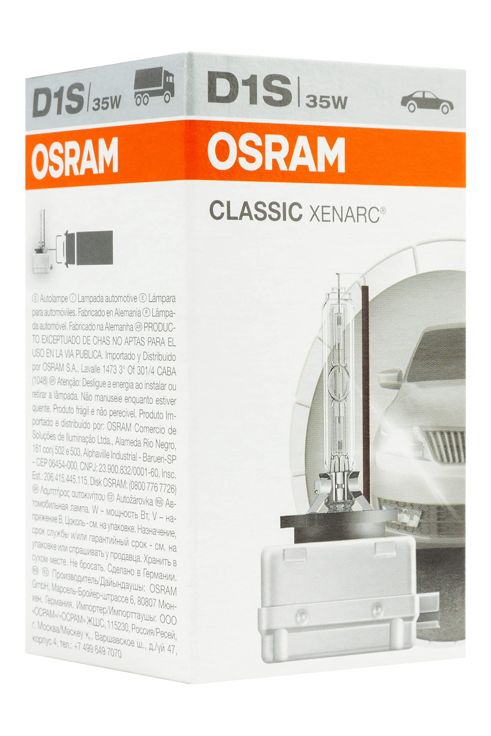 OSRAM Xenon Classic Vehicle Light Bulb 4300K D1S Aluminum