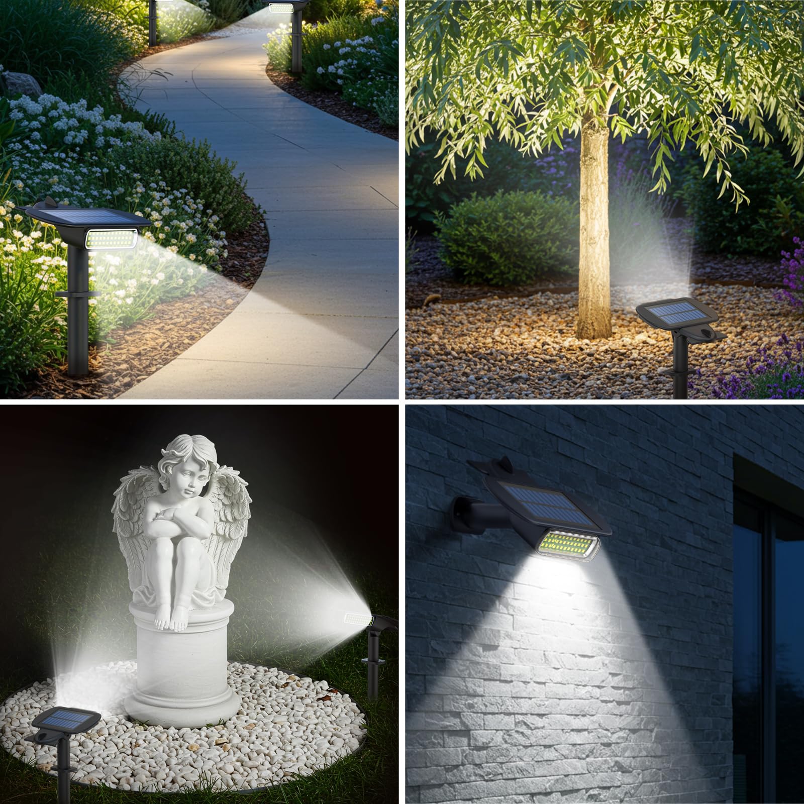 Latband 2025 Upgraded Solar Lights Outdoor Waterproof Ip68  36 Leds 3 Lighting Modes Solar Spot Lights Outdoor Yard Garden Landscape Pathway With Auto On/Off For Driveway Porch 4 Pack (Cool White)